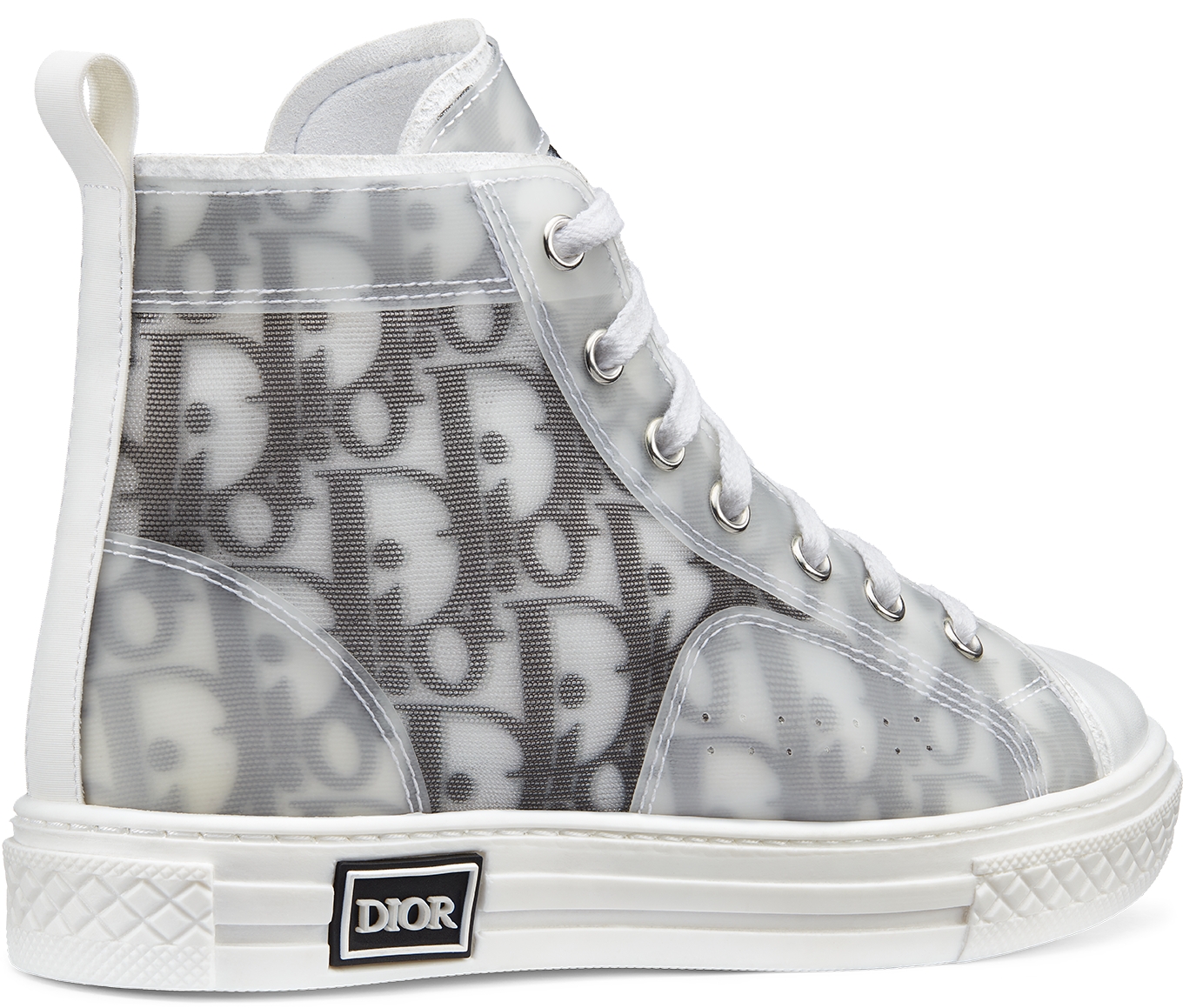 Kids B23 High Top Sneaker White and Black Dior Oblique Technical Canvas DIOR