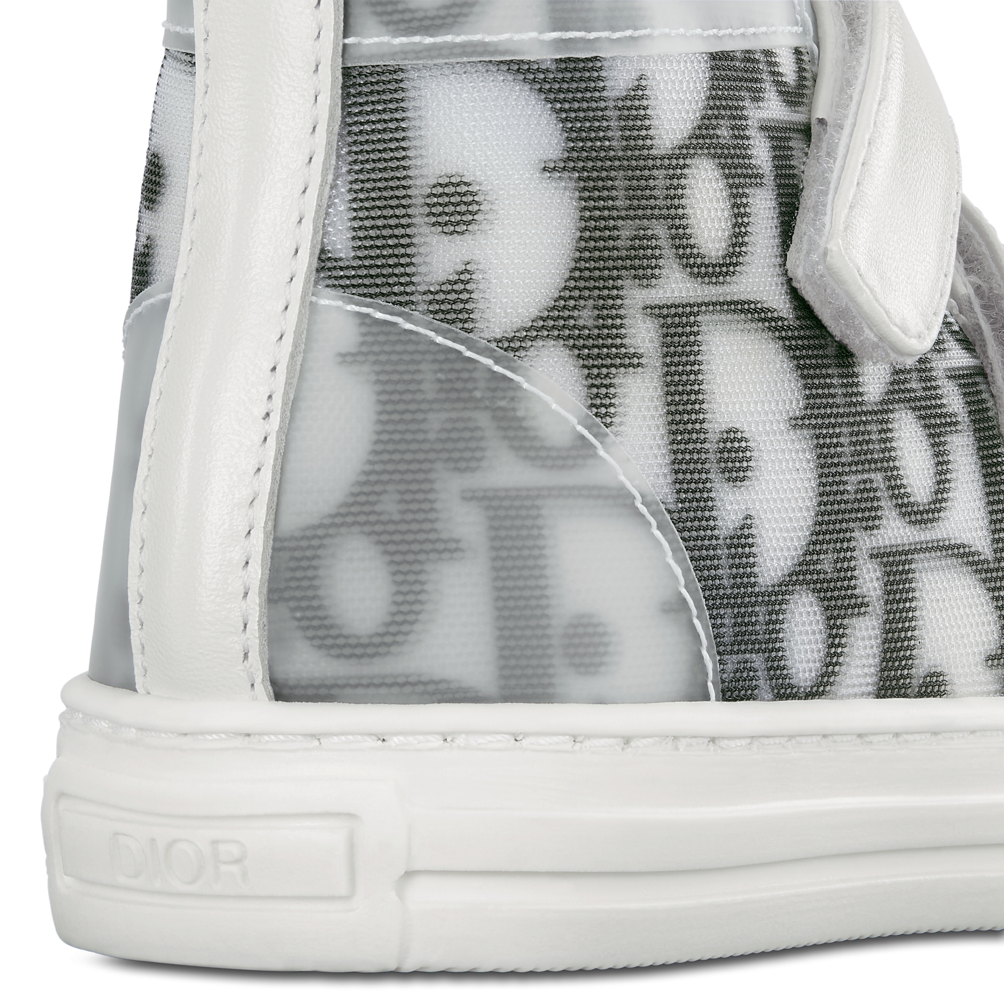 حذاء سنيكرز B23 League بتصميم مرتفع للأطفال قماش كانفاس تقنيّ بنمط ديور أوبليك باللونين الأبيض والأسود E09