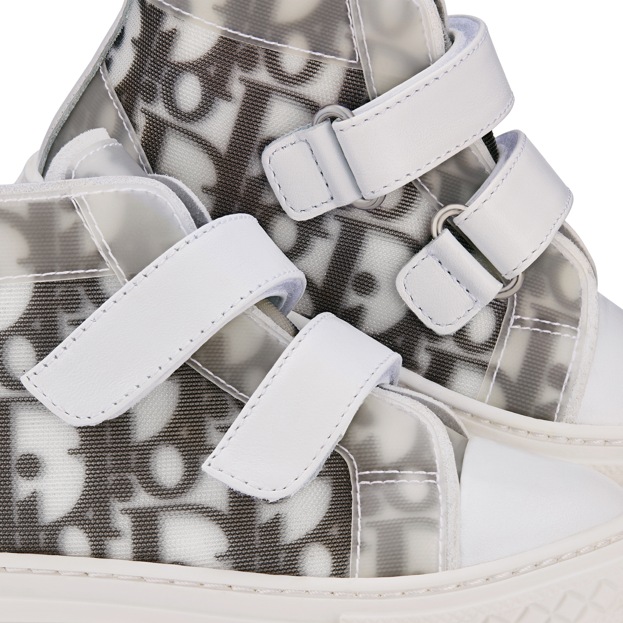 Baby B23 League High-Top Sneaker White and Black Dior Oblique Technical Canvas E09