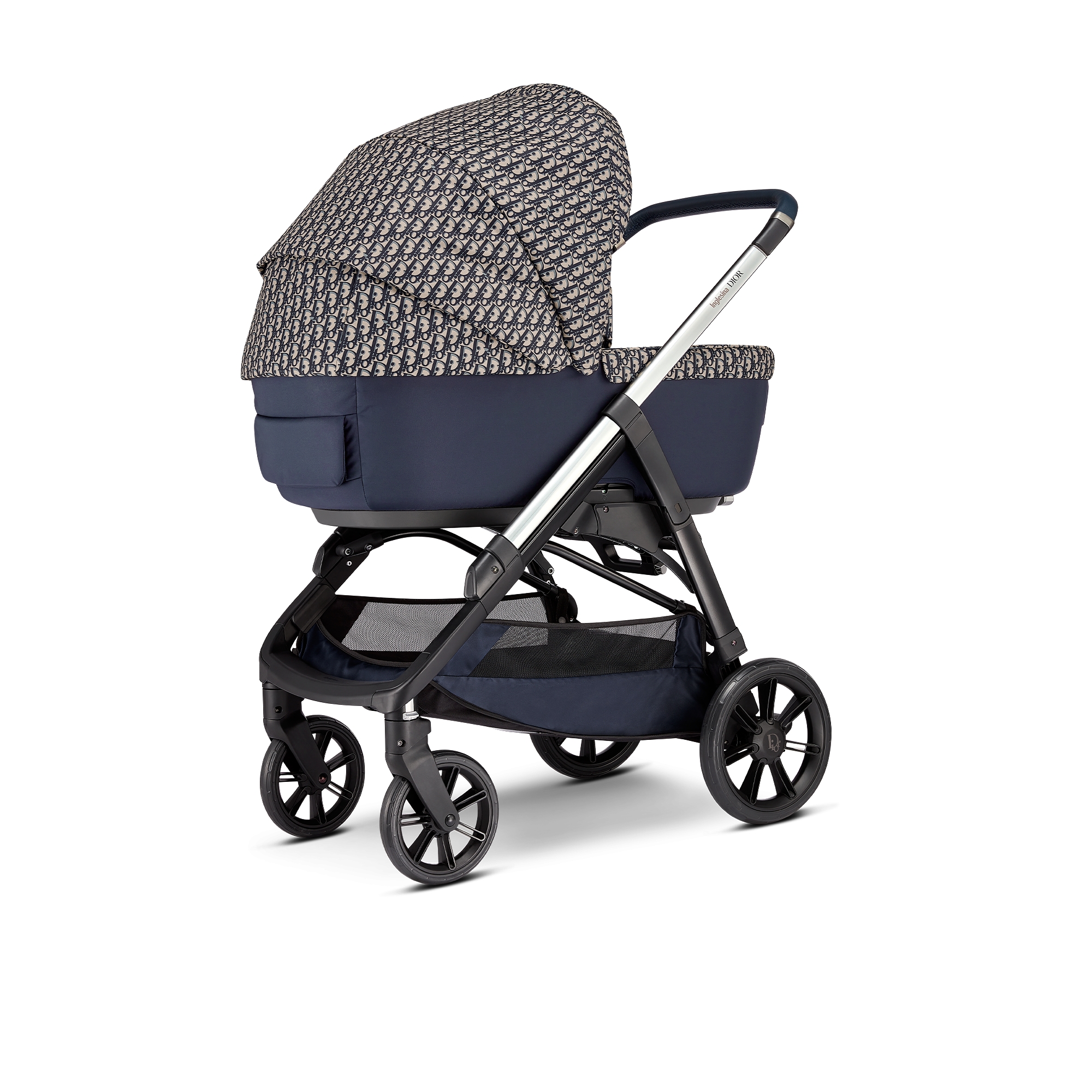 Combo landau et poussette Toile technique déperlante Dior Oblique bleu et beige E03