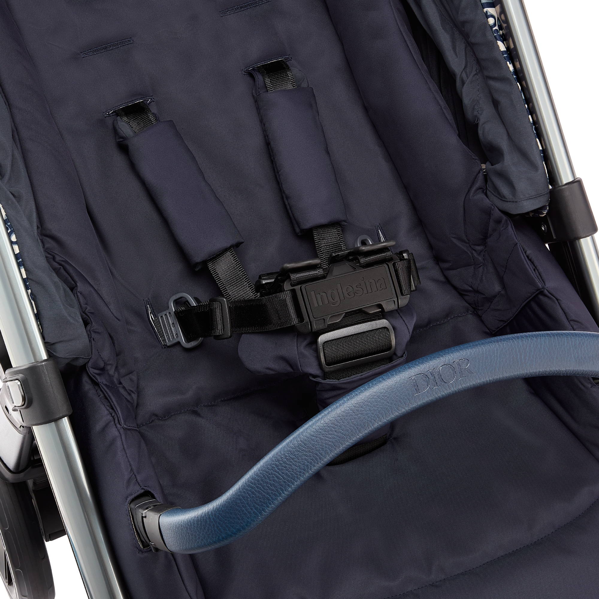 Poussette Toile technique déperlante Dior Oblique bleu et beige E08