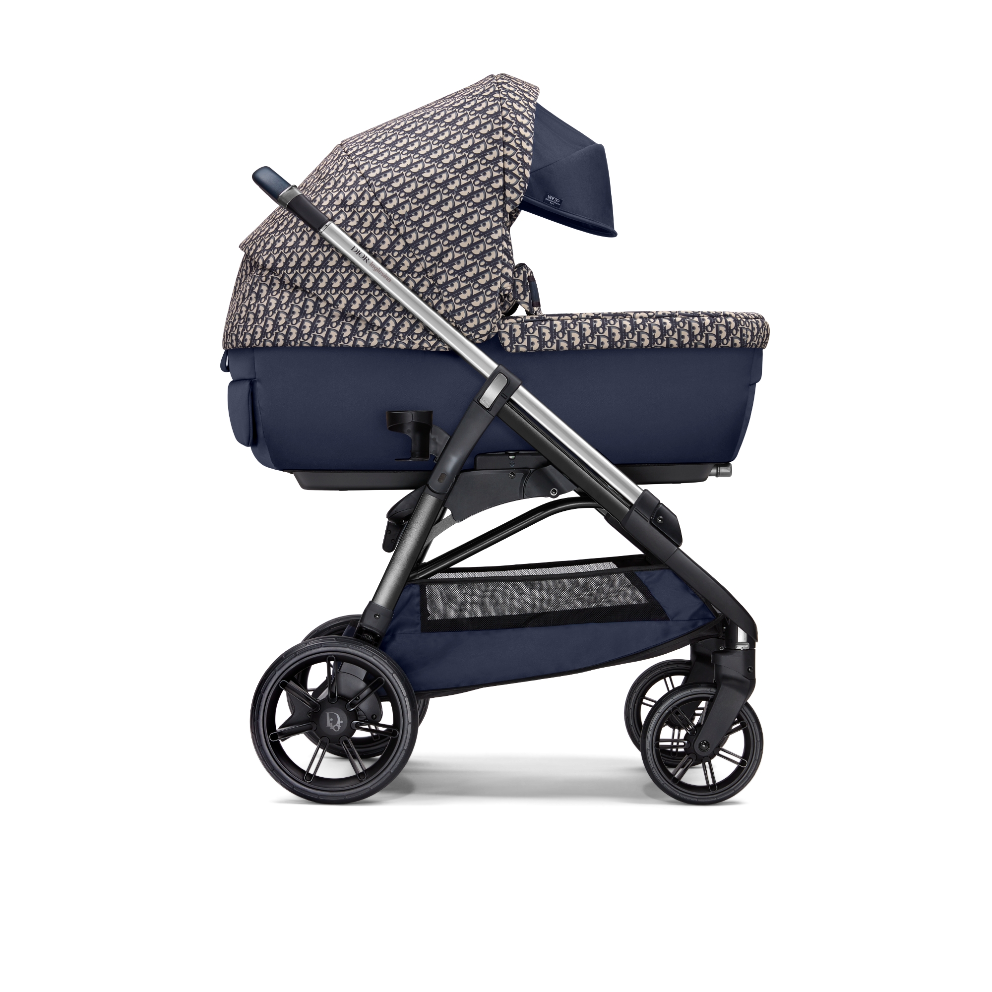 Combo landau et poussette Toile technique déperlante Dior Oblique bleu et beige E04