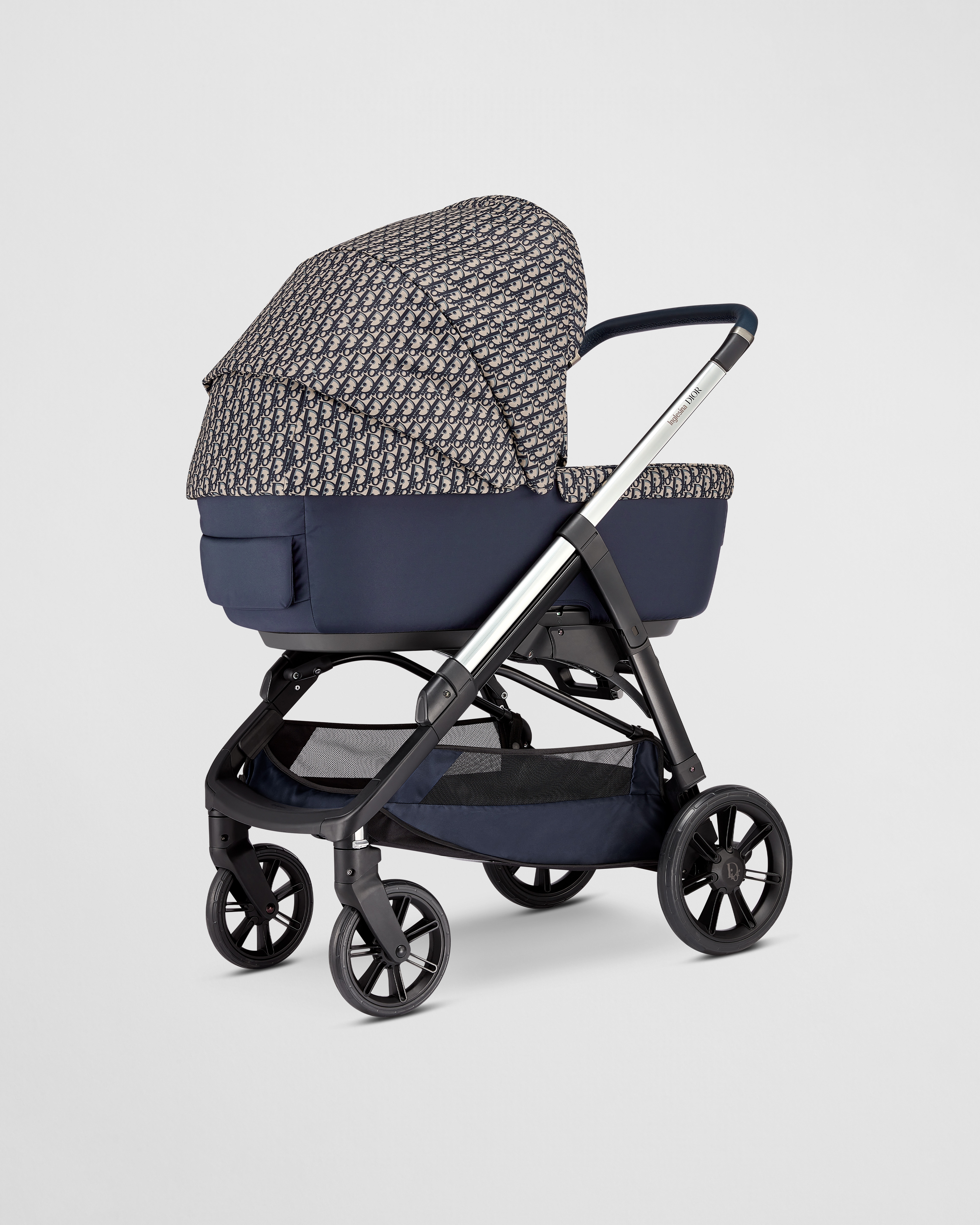 Combo landau et poussette Toile technique déperlante Dior Oblique bleu et beige E03