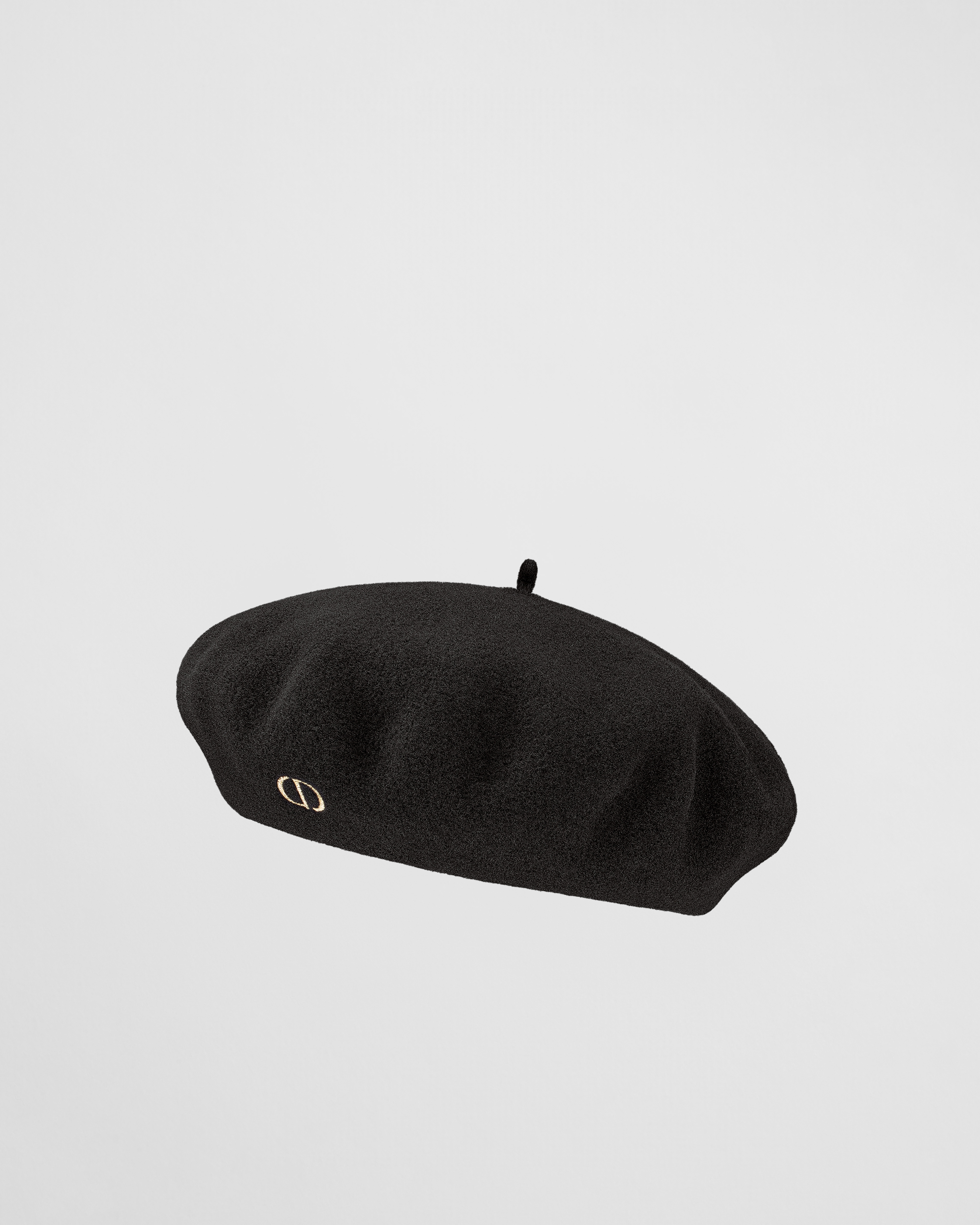 Kids' Beret Black Wool Felt E03
