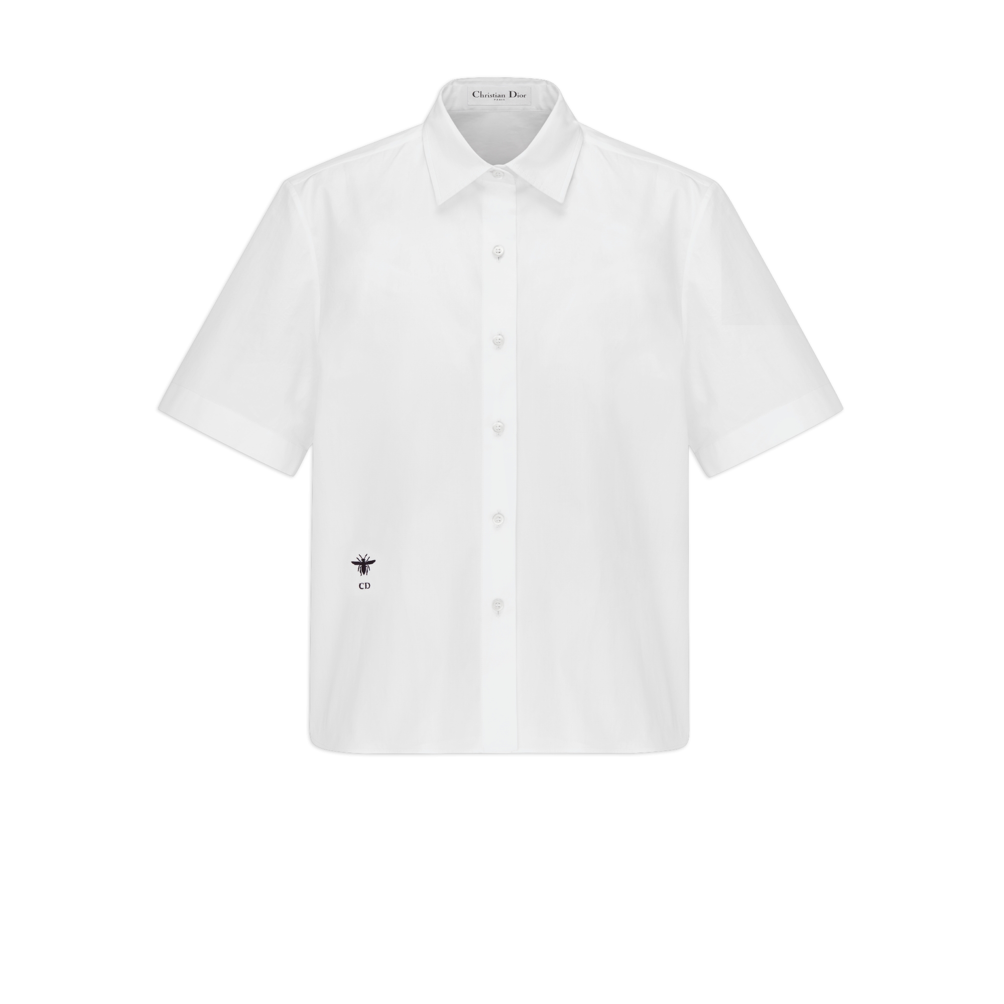 Short Buttoned Blouse White Cotton Poplin | DIOR