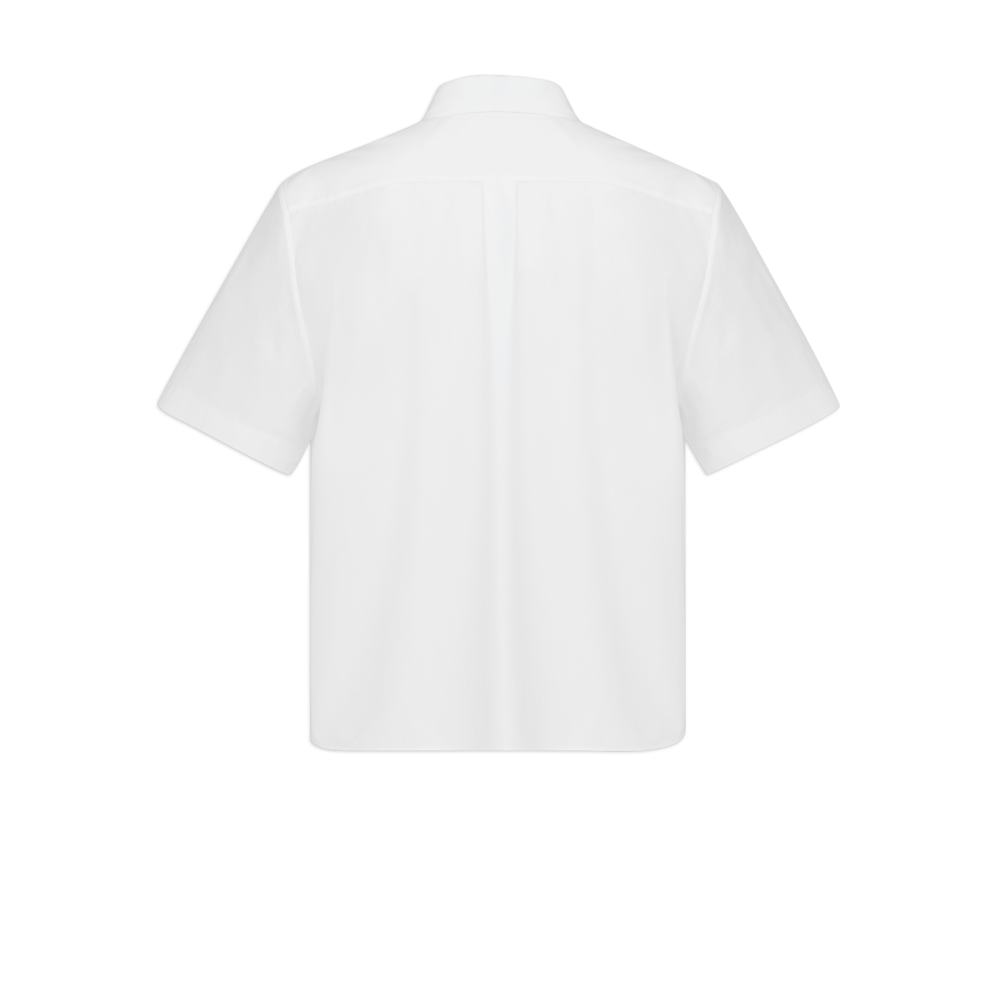 Cropped Button-Up Blouse White Cotton Poplin E08