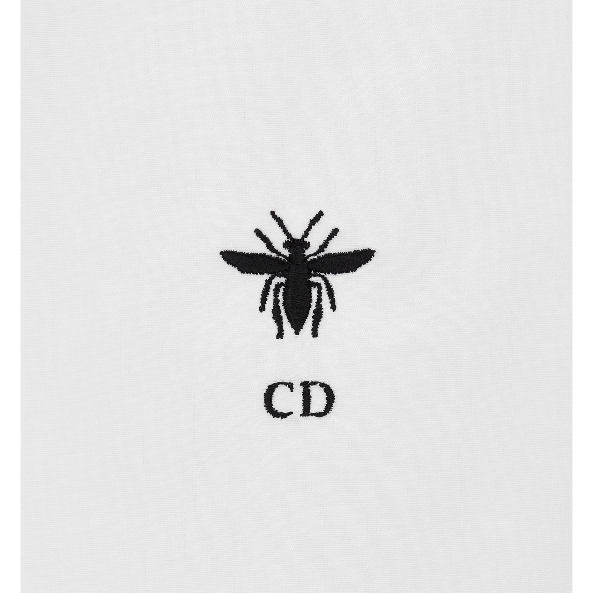 Cropped Button-Up Blouse White Cotton Poplin E09