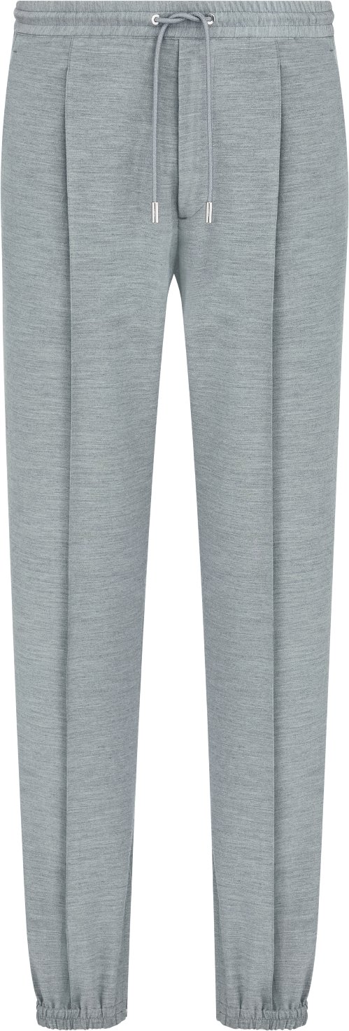 Tailored Track Pants Gray Slub Cotton Blend DIOR