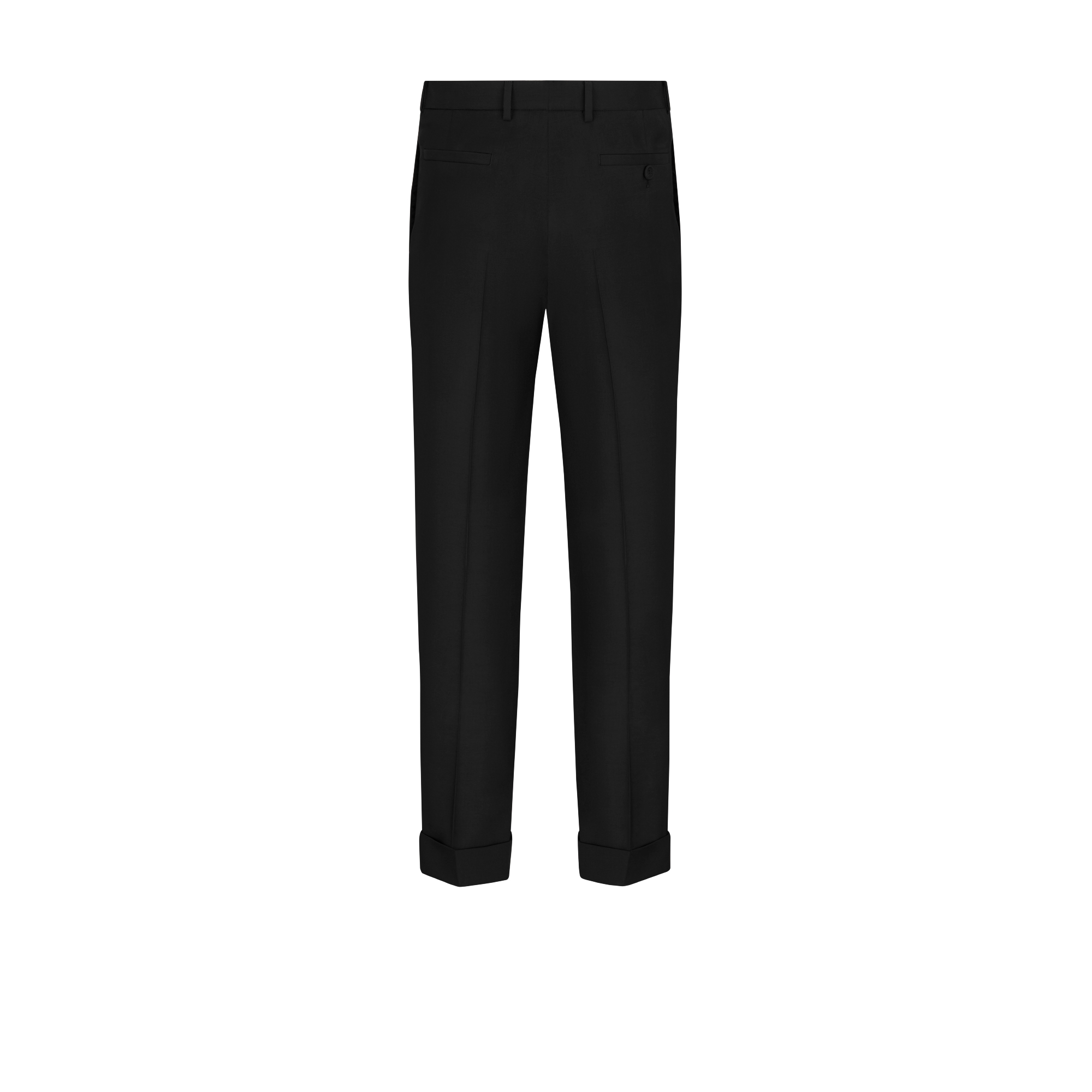 Pantalon chino tailoring Toile de laine vierge et mohair noirs E08