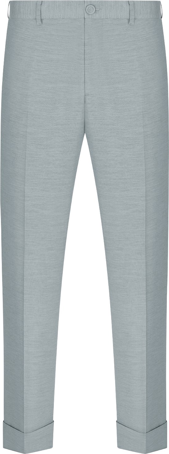 Tailored and Cuffed Chino Pants Gray Wool-Blend Twill | DIOR