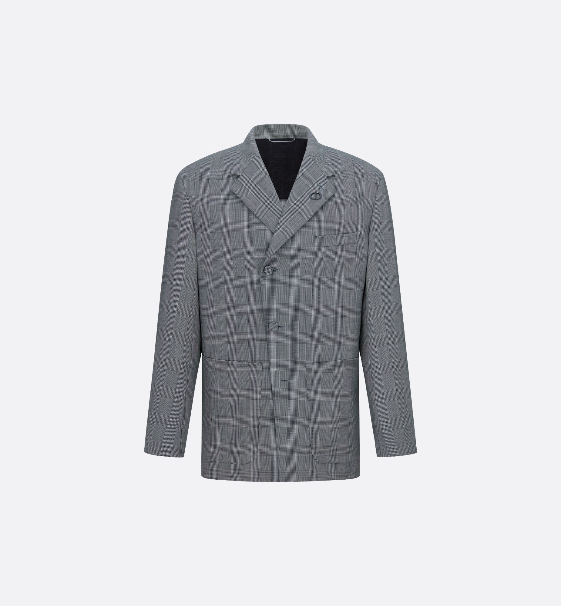 Prince of Wales Workwear Jacket Gray Wool | DIOR Prince of Wales Workwear Jacket Gray Wool | DIOR