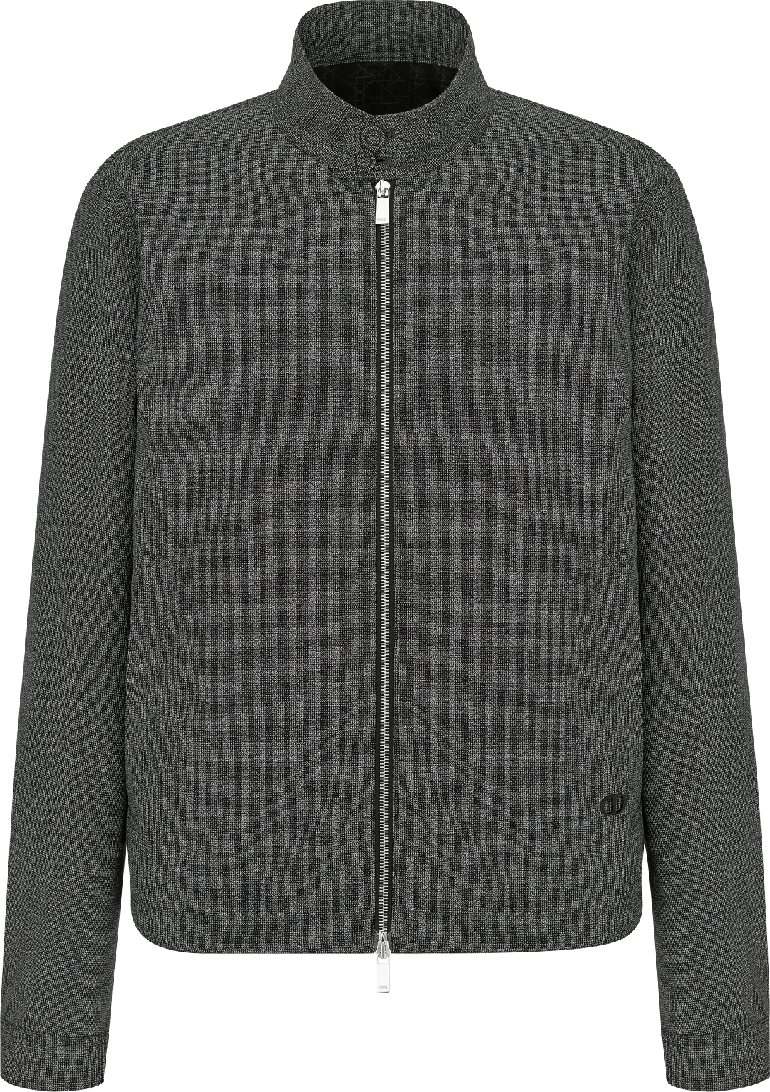 Micro-Houndstooth Harrington-Shaped Blouson