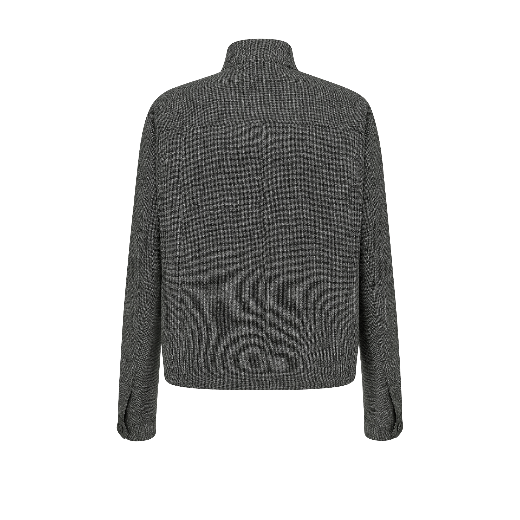 Micro-Houndstooth Harrington-Style Blouson Jacket