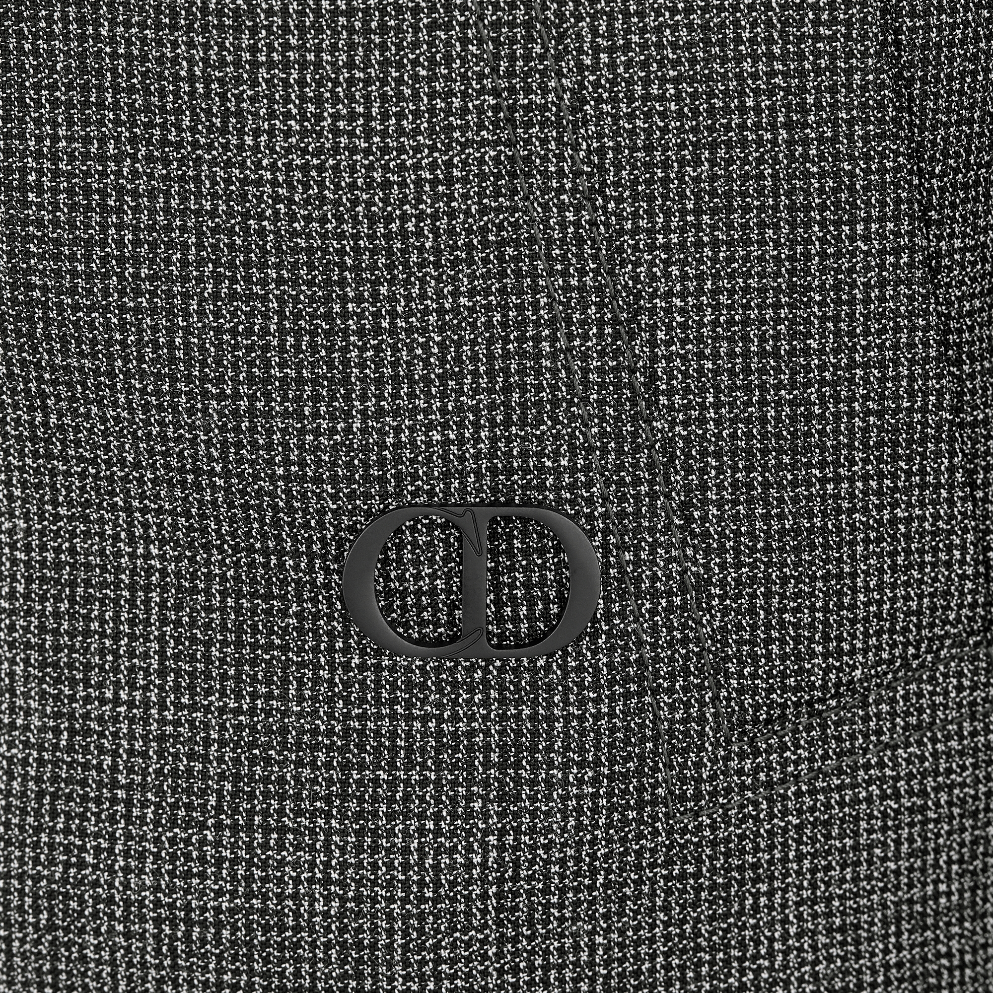 Micro-Houndstooth Harrington-Shape Jacket Gray Virgin Wool E09