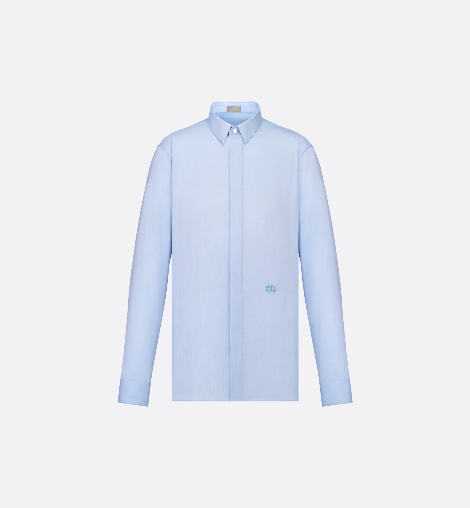Shirt with CD Icon Embroidery Blue Cotton Twill | DIOR Shirt with CD Icon Embroidery Blue Cotton Twill | DIOR