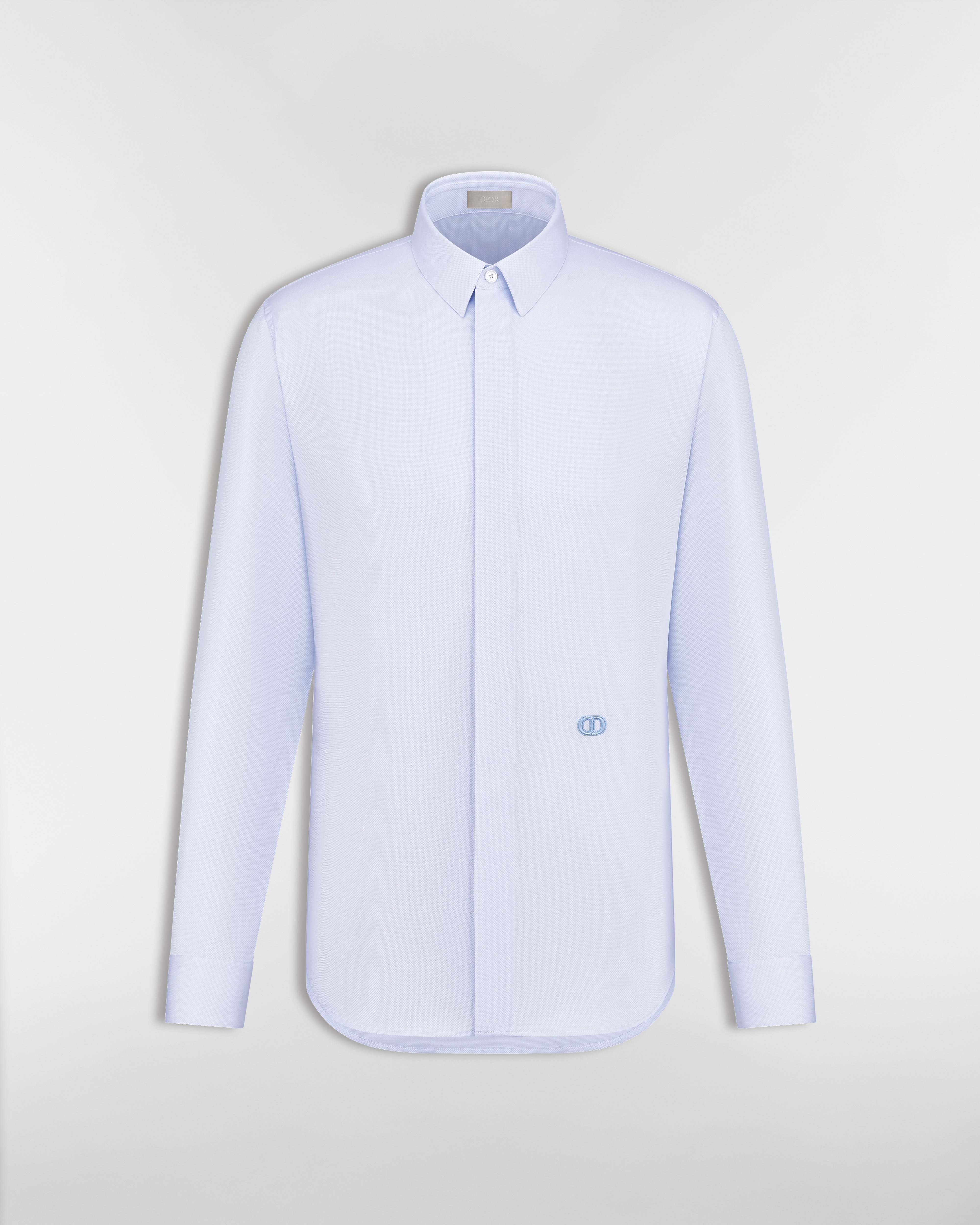 Shirt met CD Icon-borduursel Blauwe katoenpiqué E01