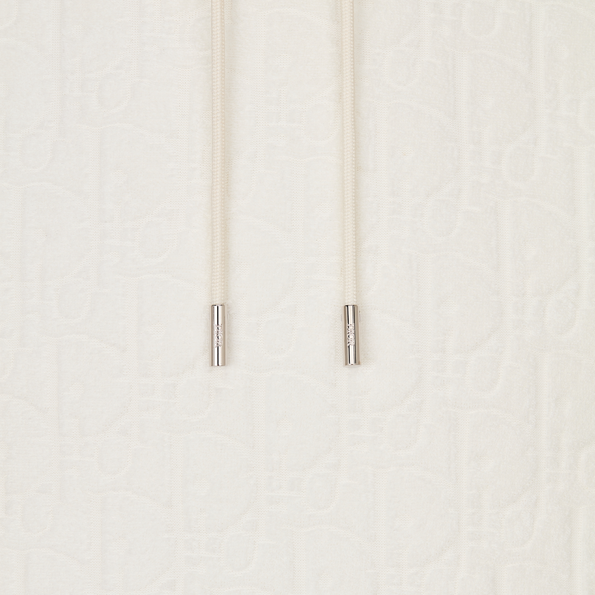 Dior Oblique Relaxed-Fit Hooded Sweatshirt Off-White Cotton Fleece E09