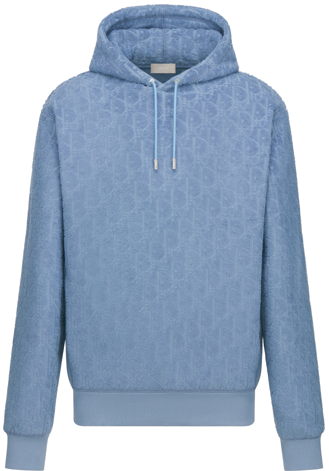 Dior Oblique Relaxed Fit Hooded Sweatshirt Blue Terry Cotton Jacquard DIOR