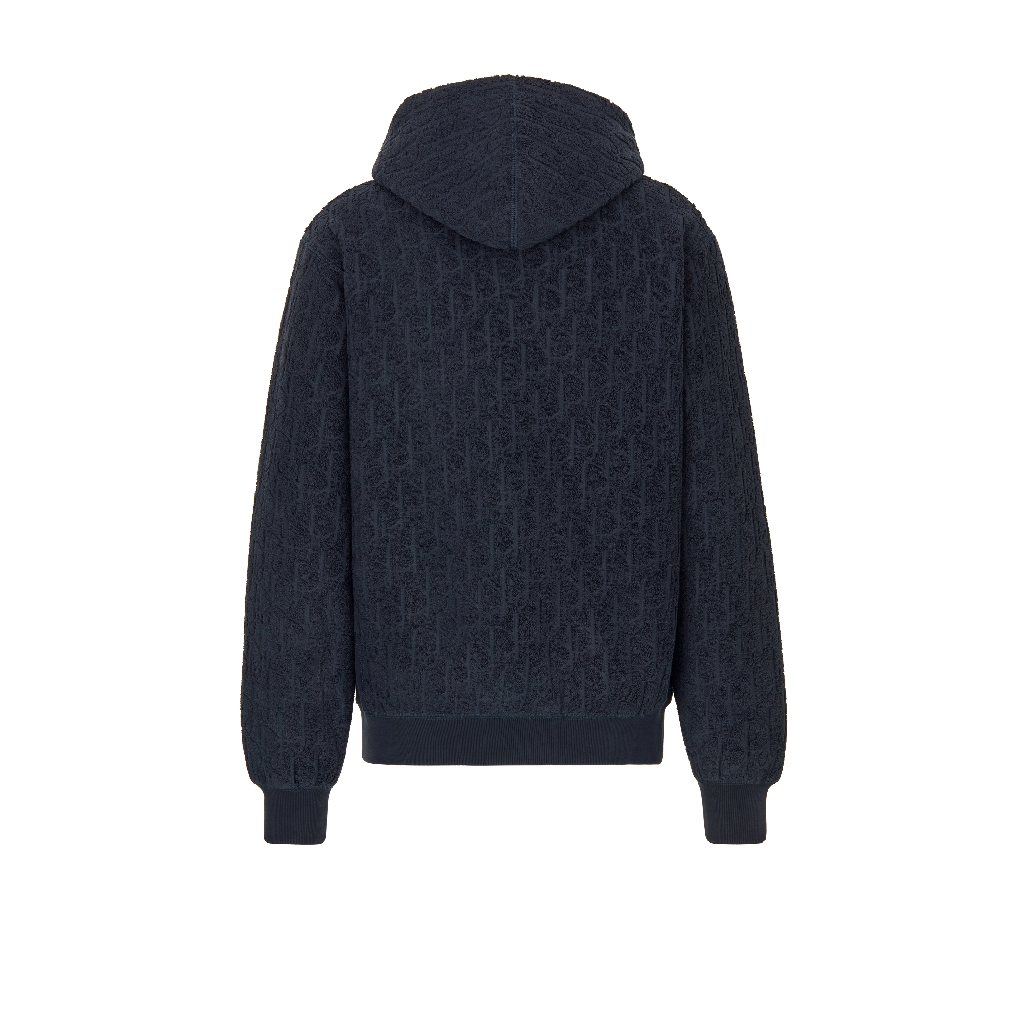 Dior Oblique Relaxed-Fit Hooded Sweatshirt Navy Blue Cotton Fleece E08