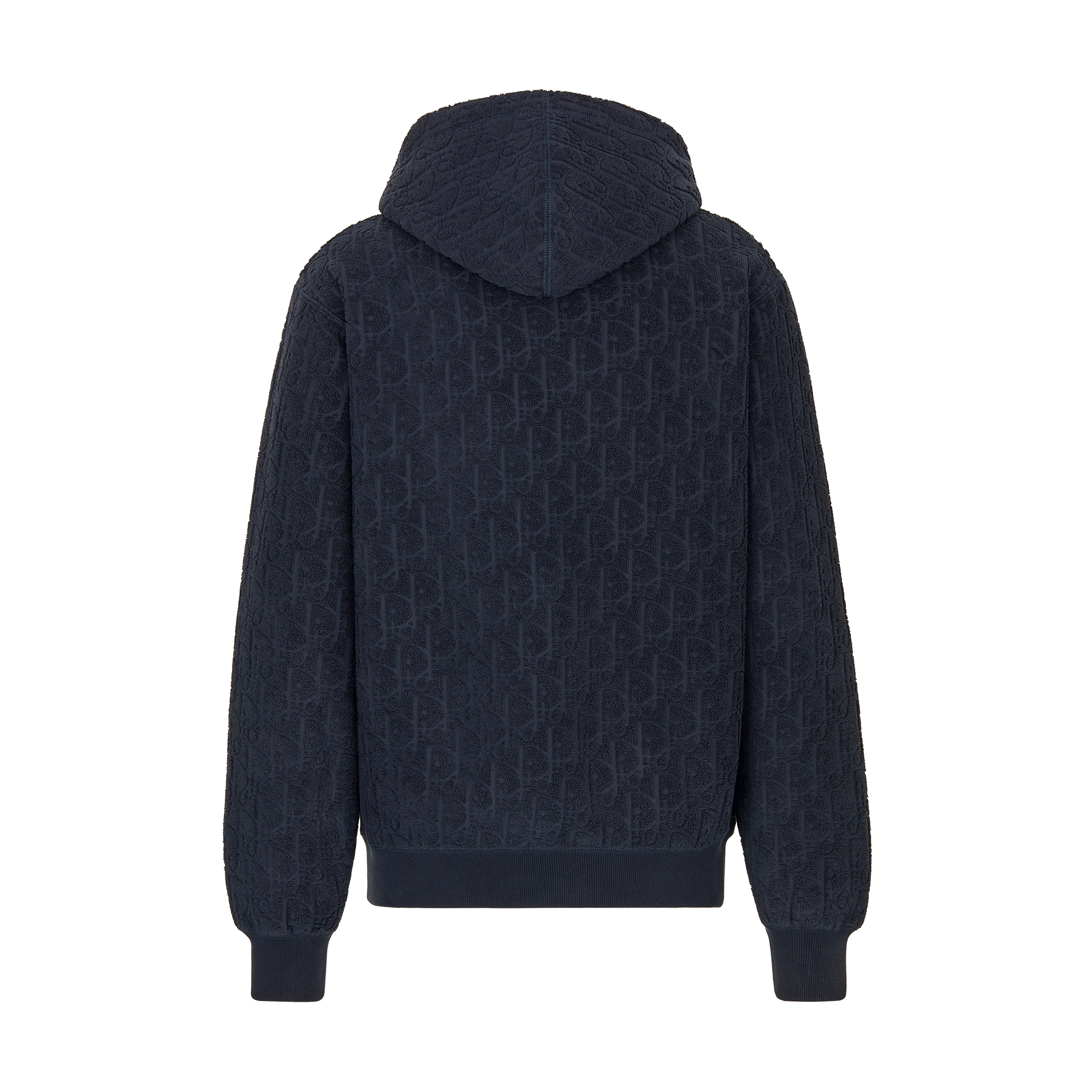 Dior Oblique Relaxed-Fit Hooded Sweatshirt Navy Blue Cotton Fleece E08