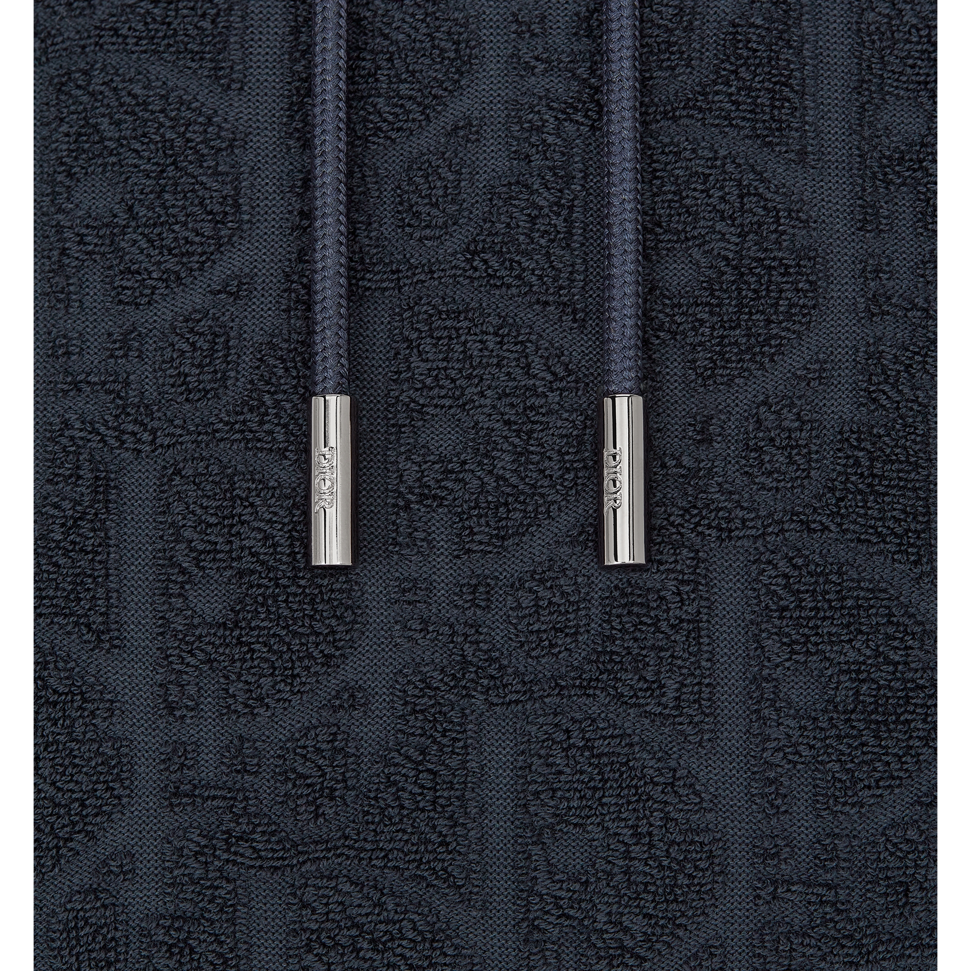 Dior Oblique Relaxed-Fit Hooded Sweatshirt Navy Blue Cotton Fleece E09