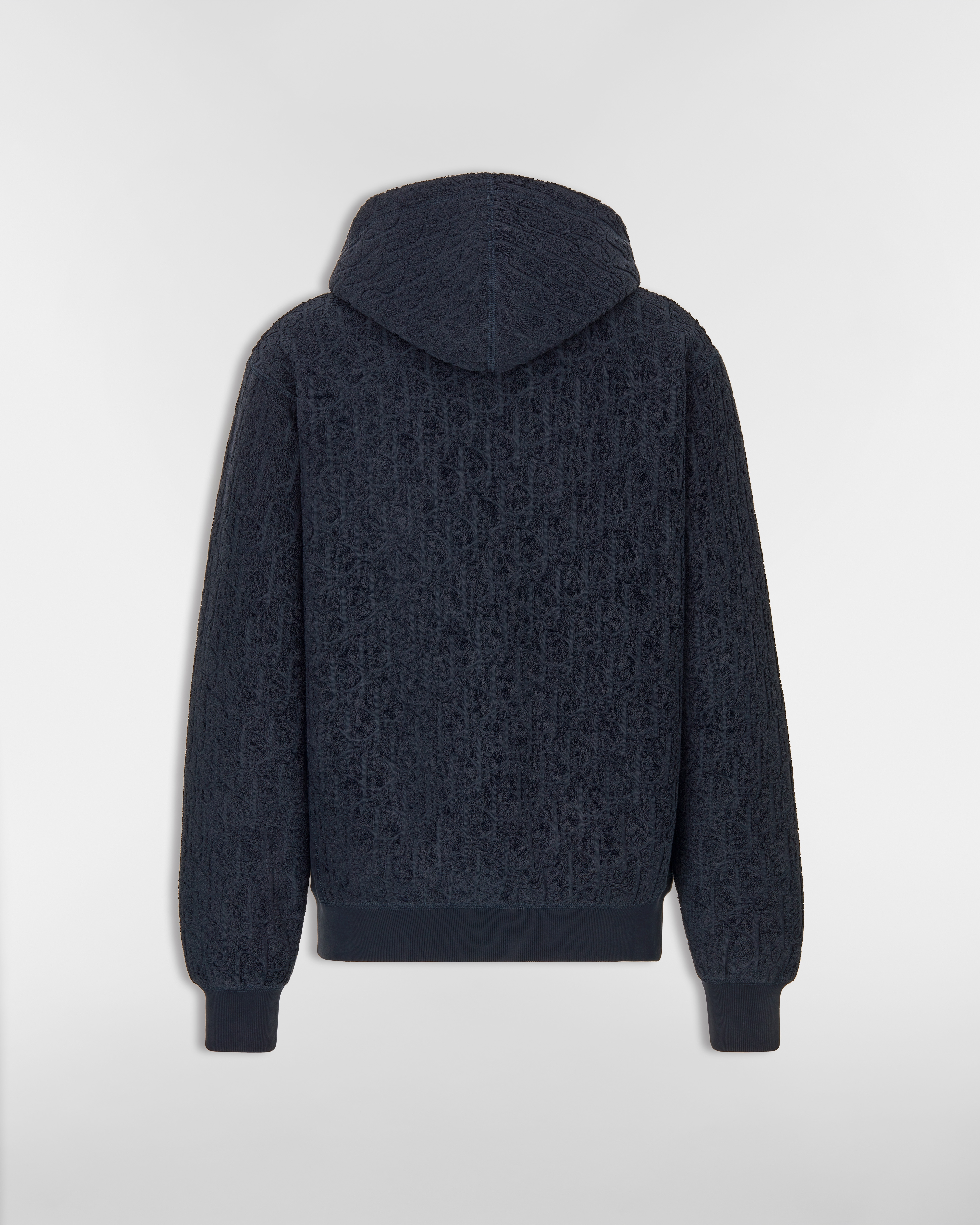 Dior Oblique Relaxed-Fit Hooded Sweatshirt Navy Blue Cotton Fleece E08