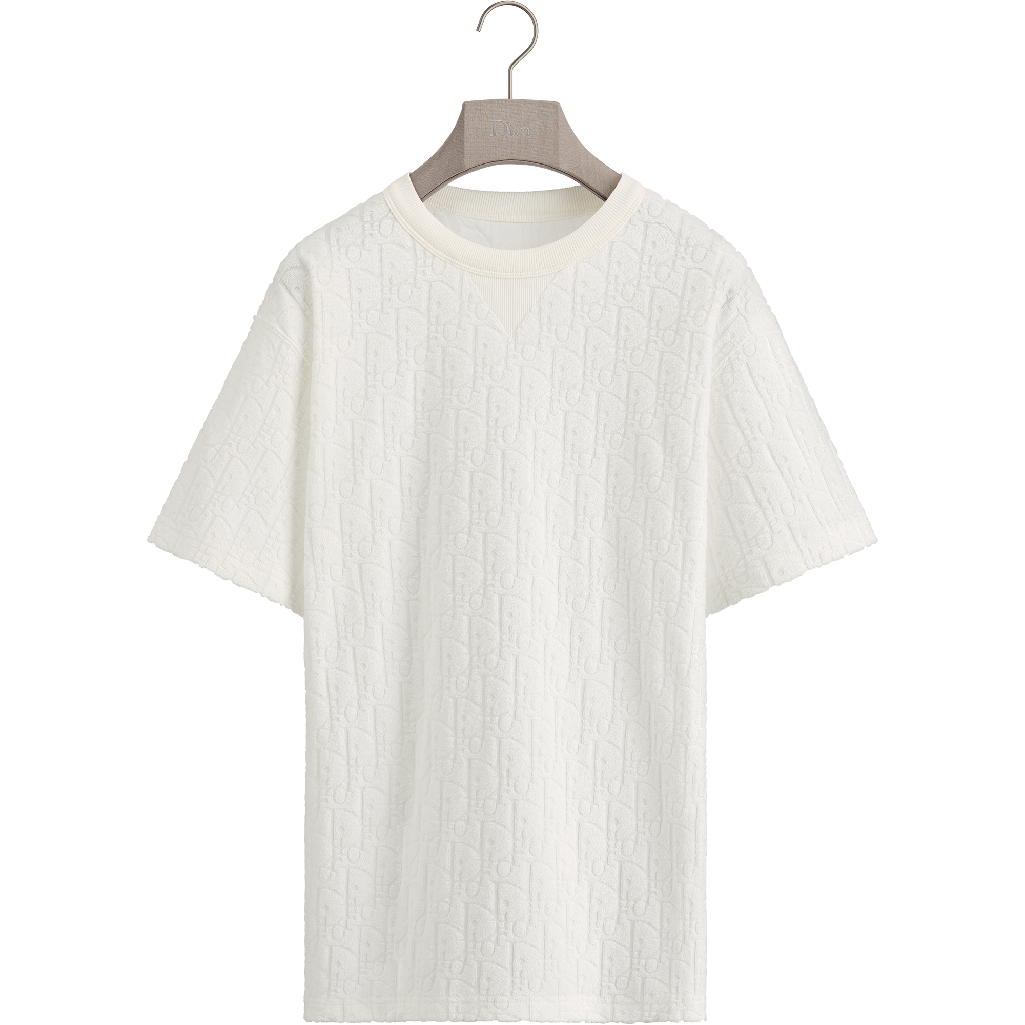  قطن تيري بحبك الجاكار باللون الأبيض أوف وايت