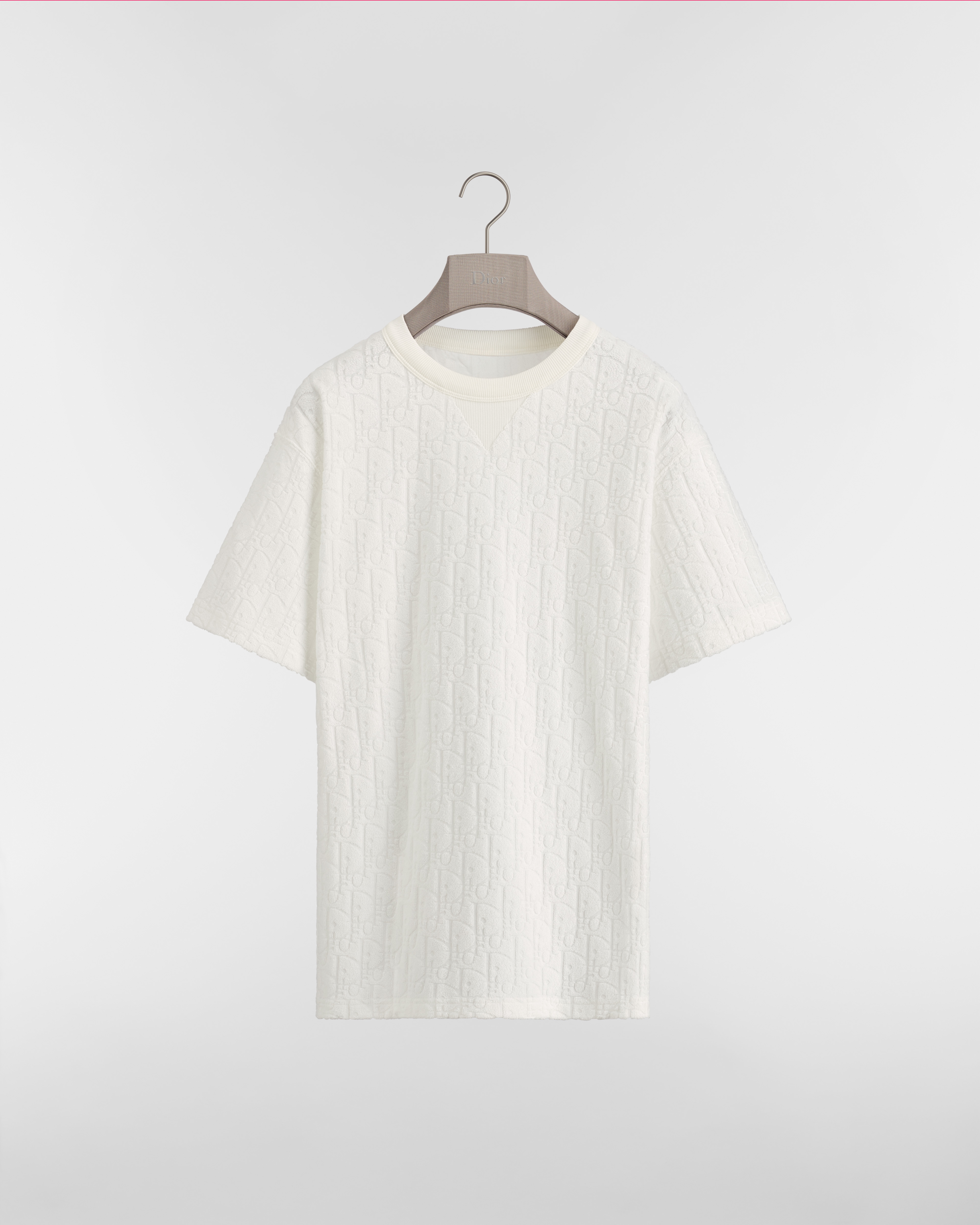 Dior Oblique Relaxed-Fit T-Shirt Off-White Terry Cotton Jacquard E01