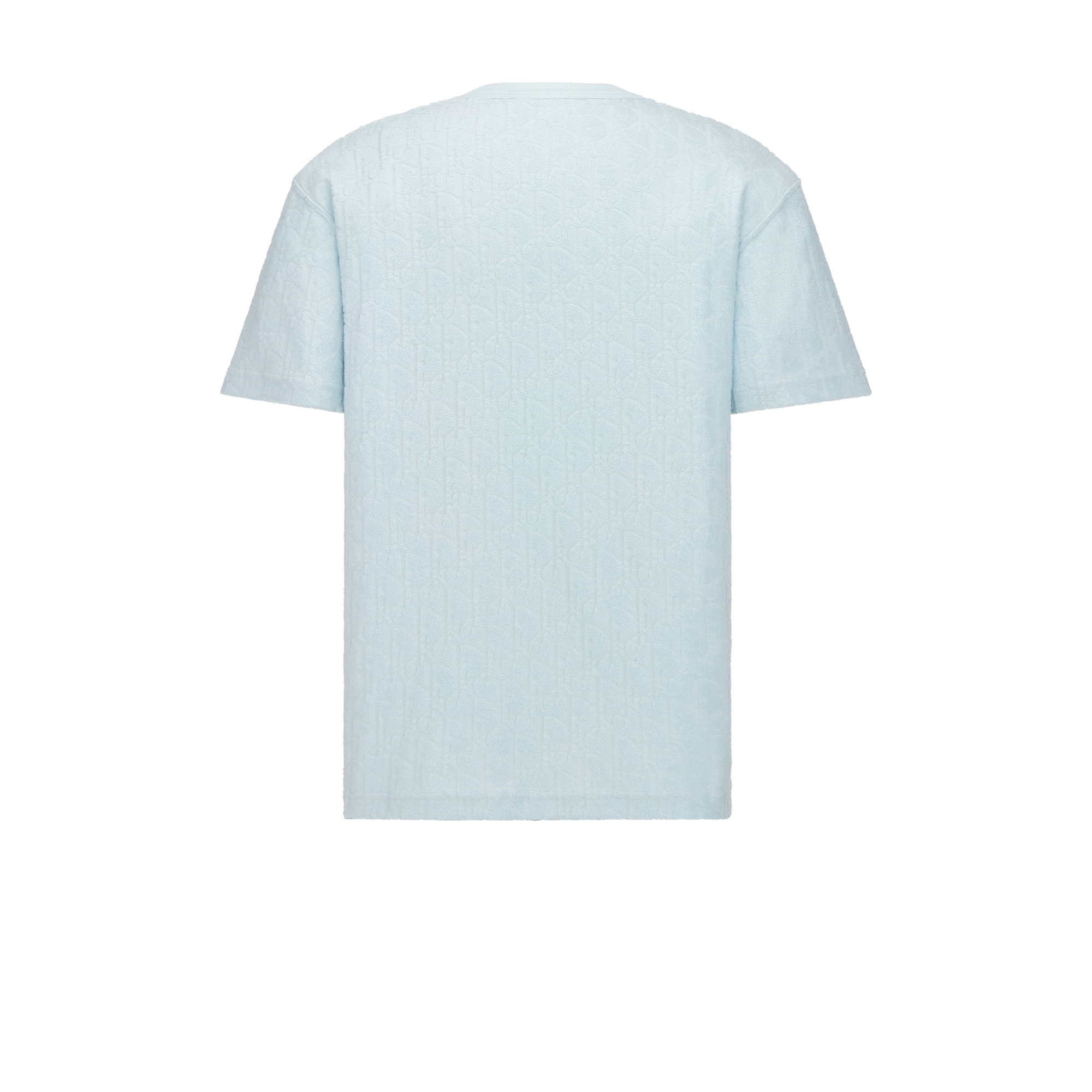 Dior Oblique T-Shirt, Relaxed Fit Blue Terry Cotton Jacquard E08