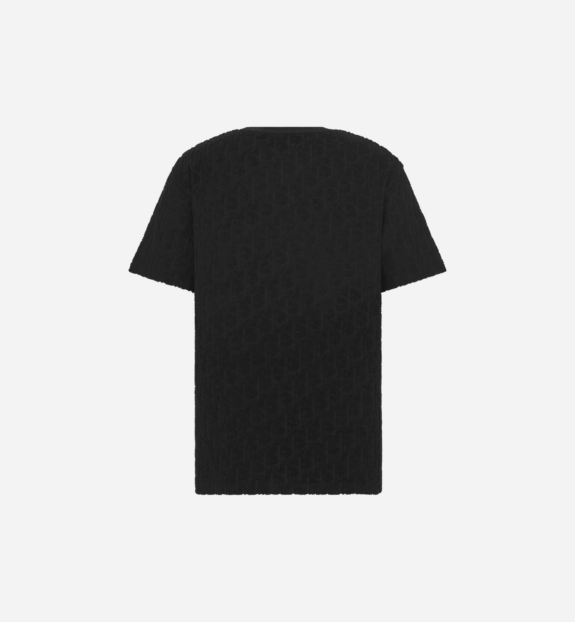 Dior Oblique Relaxed-Fit T-Shirt Black Terry Cotton Jacquard Dior Oblique Relaxed-Fit T-Shirt Black Terry Cotton Jacquard