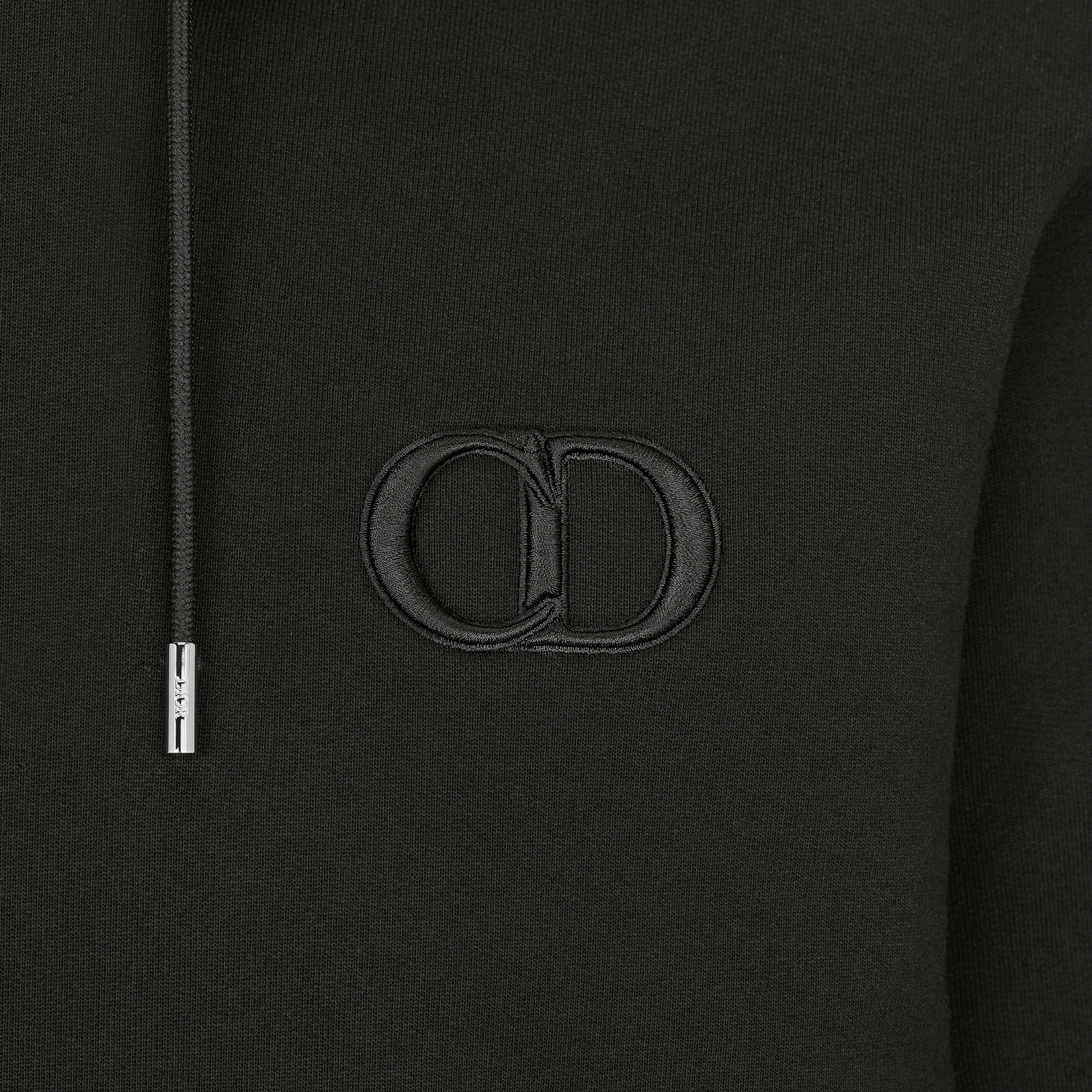 CD Icon Hooded Sweatshirt Black Cotton Fleece E09