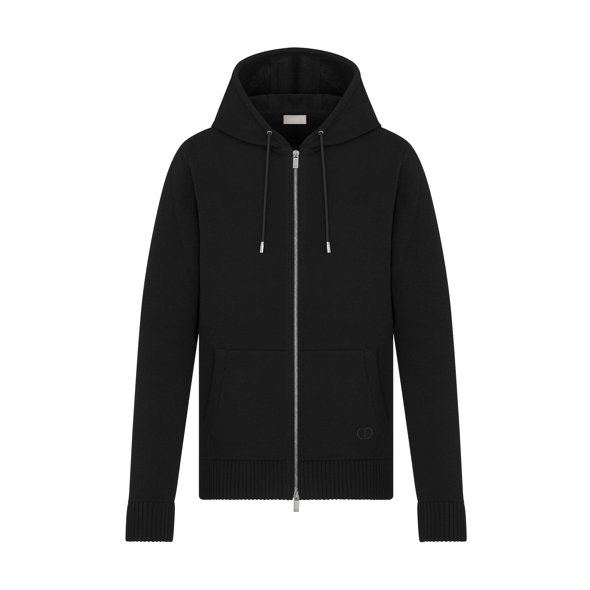 CD Icon Hooded Sweatshirt with Zip Black Cashmere Jersey E01