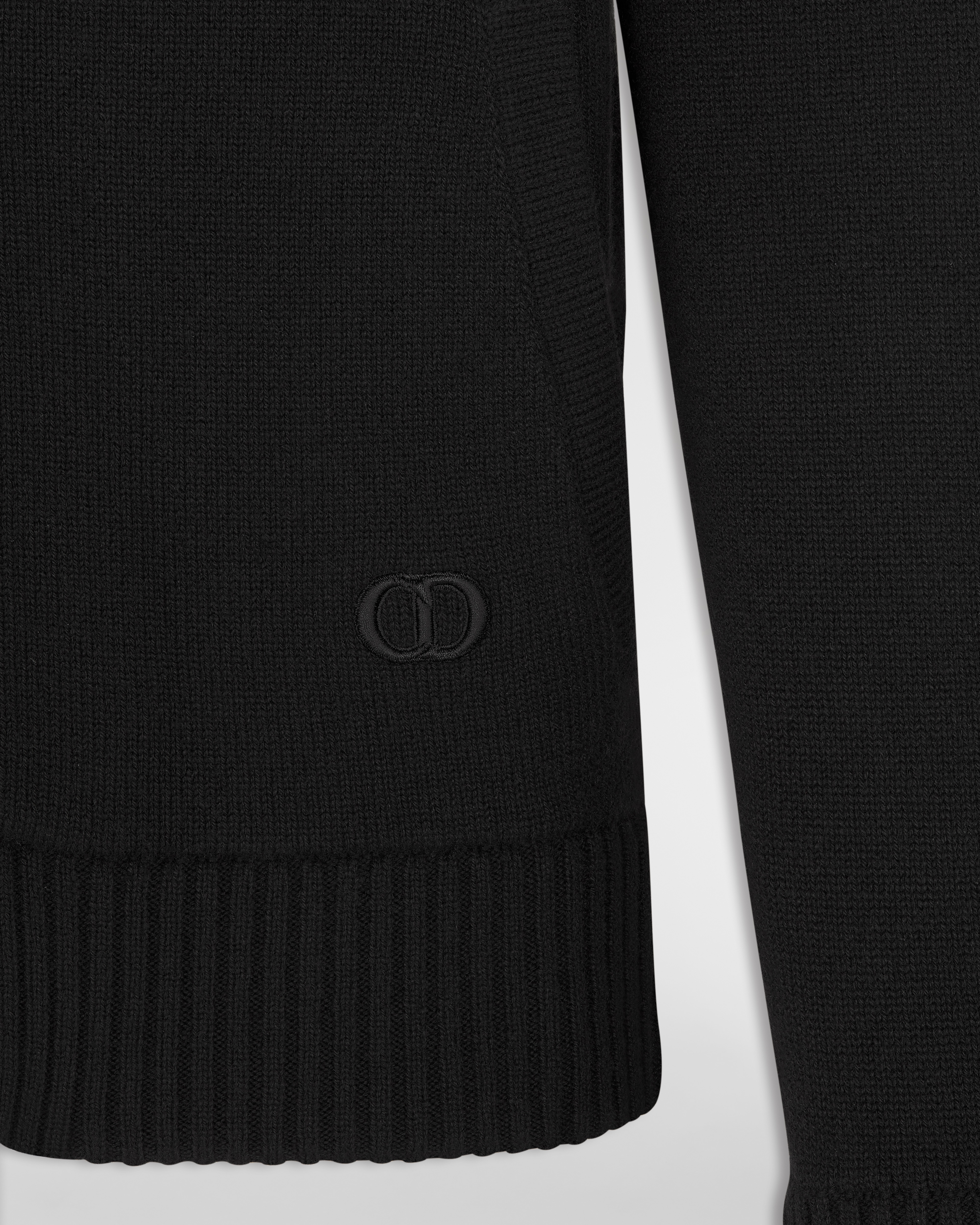 CD Icon Kapuzenpullover mit Reißverschluss Kaschmirjersey in Schwarz E09