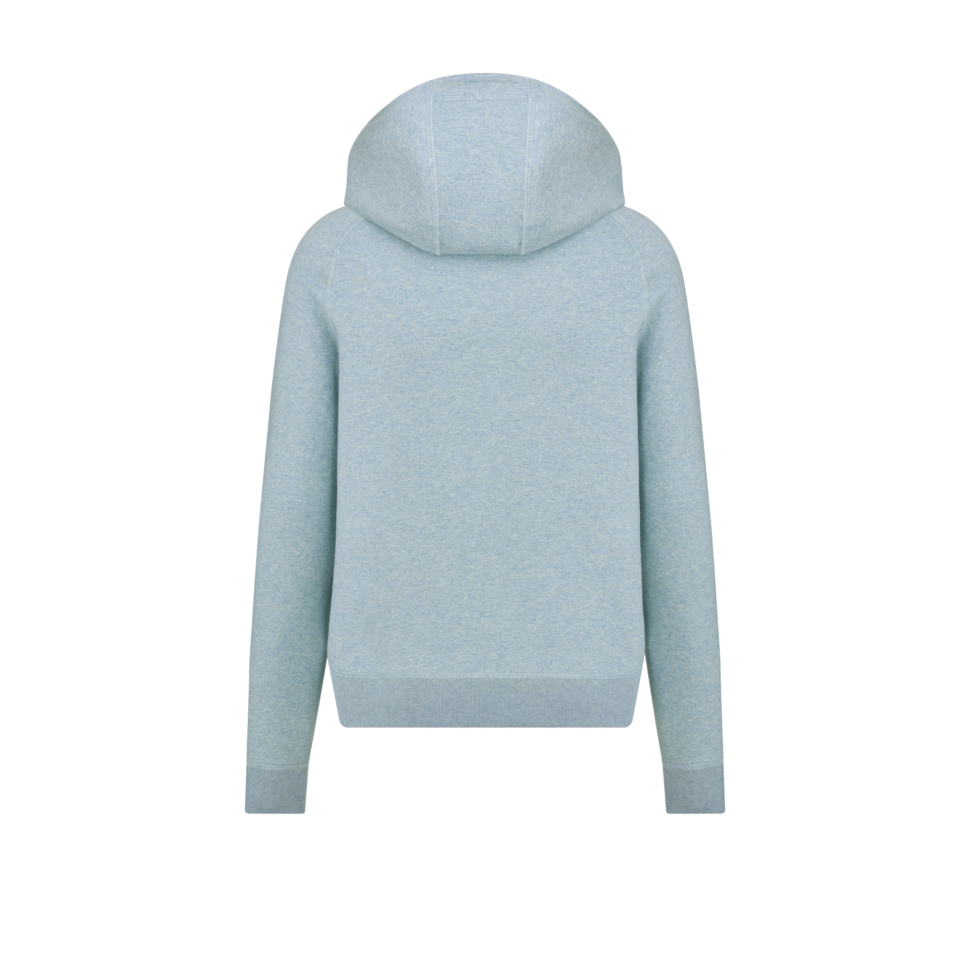 Hooded Track Jacket Blue Cotton and Cashmere Knit E08
