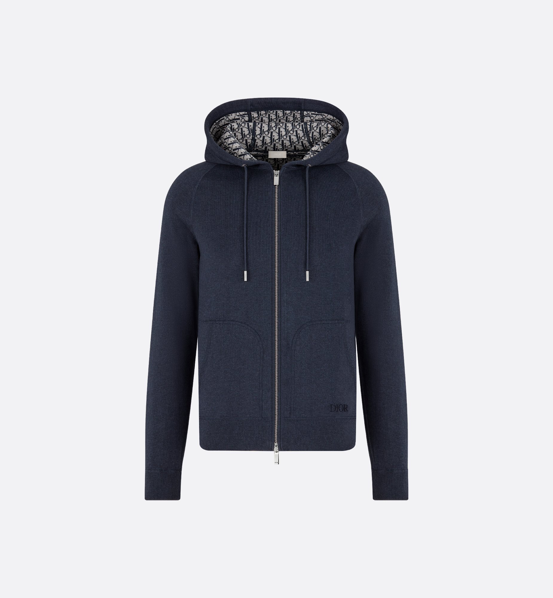 CD Icon Hooded Sweatshirt with Zip Black Cashmere Jersey | DIOR CD Icon Hooded Sweatshirt with Zip Black Cashmere Jersey | DIOR