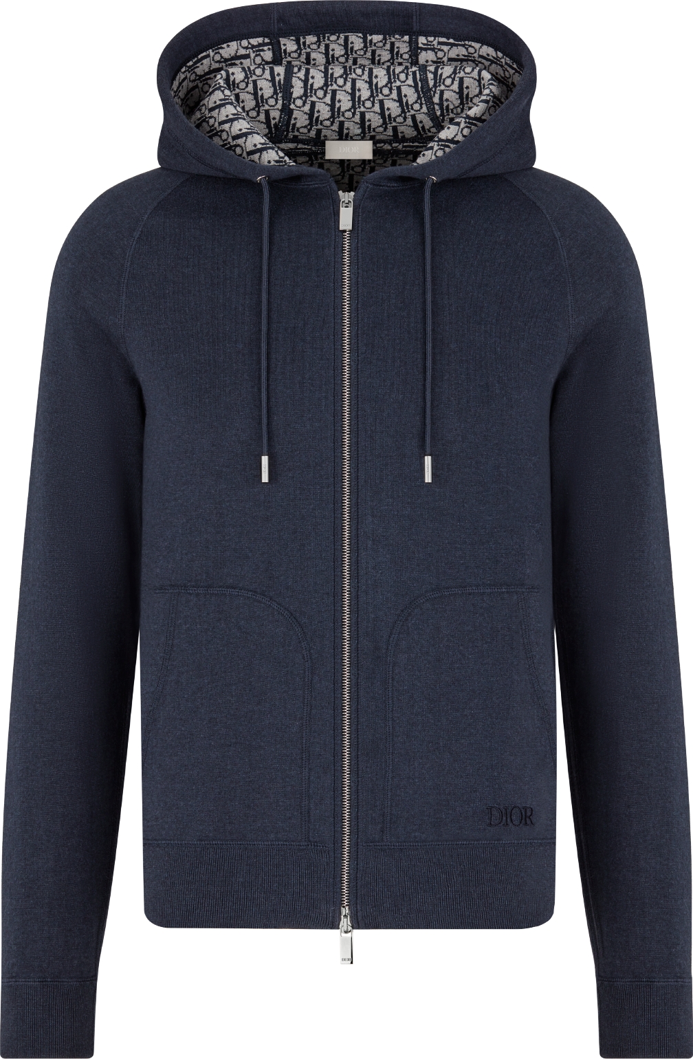 CD Icon Hooded Sweatshirt with Zip Black Cashmere Jersey DIOR