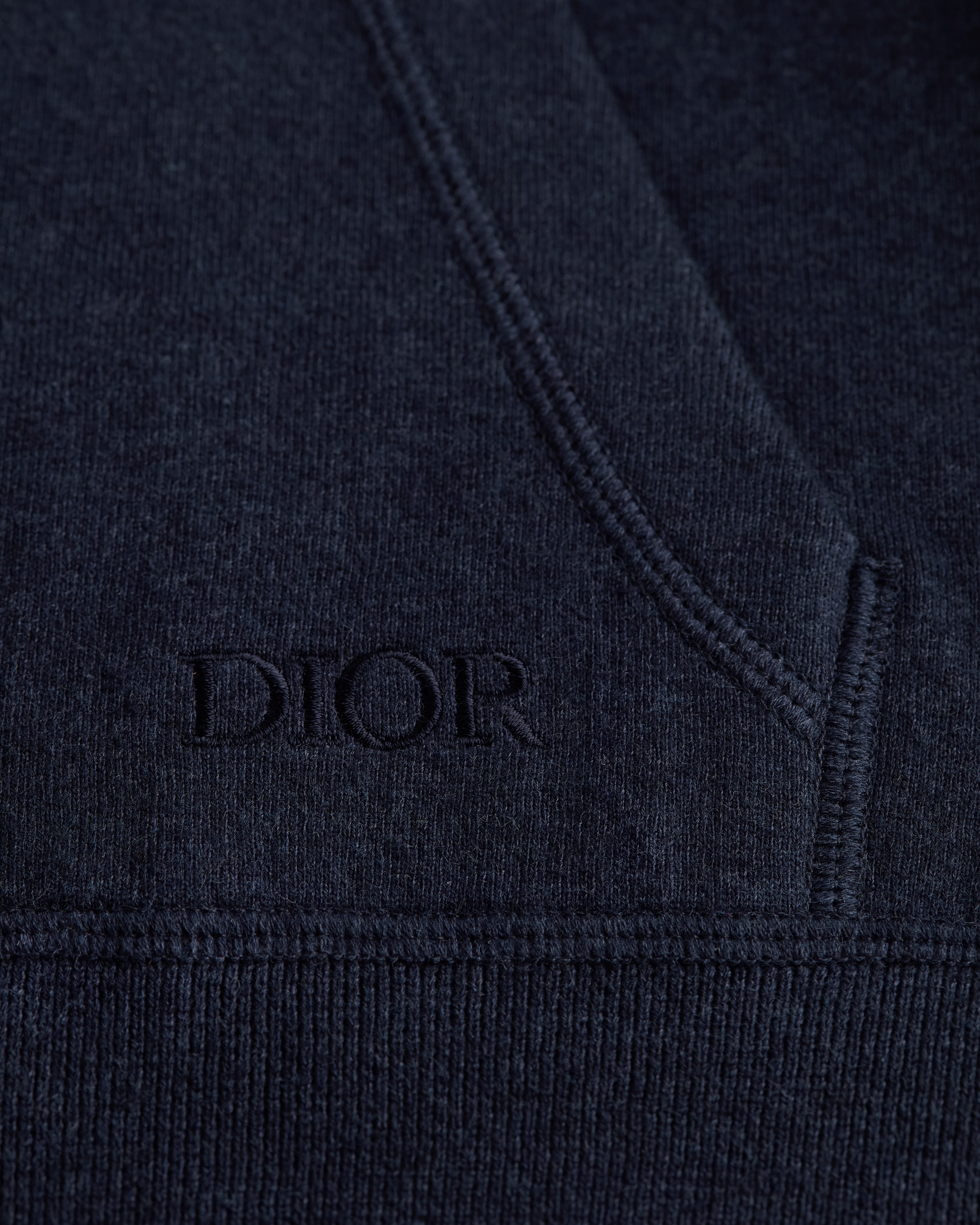 Veste de survêtement à capuche Maille de coton et cachemire bleu marine E10