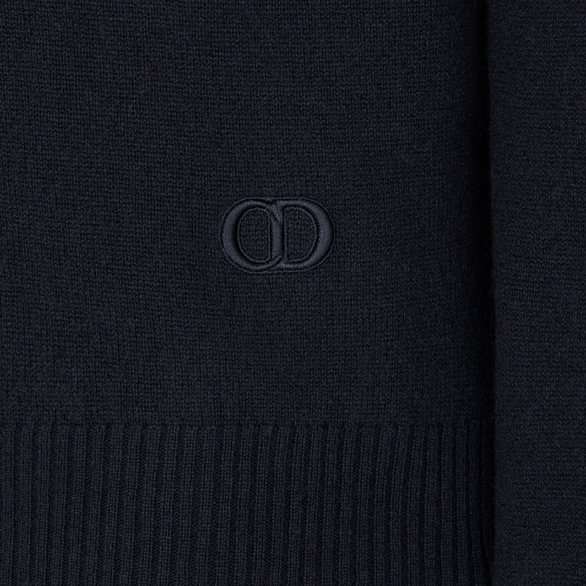 Sweater with 'CD Icon' Signature Navy Blue Cashmere Jersey E09