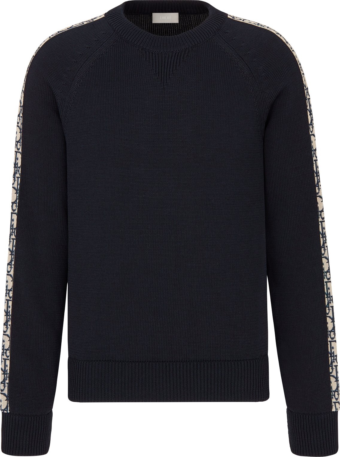 Sweater with Dior Oblique Inserts Deep Blue Cotton Jersey DIOR