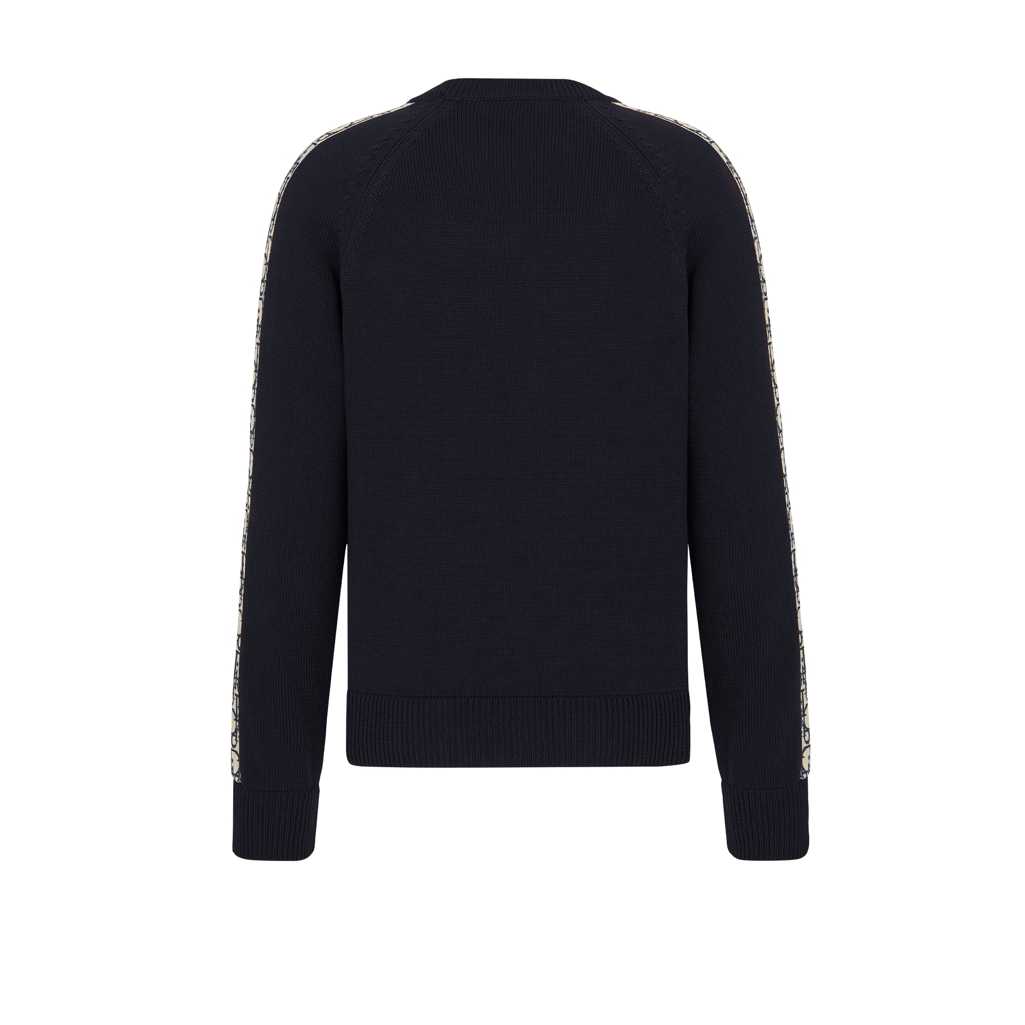 Trui met Dior Oblique-inzetstukken Diepblauwe katoenjersey E08