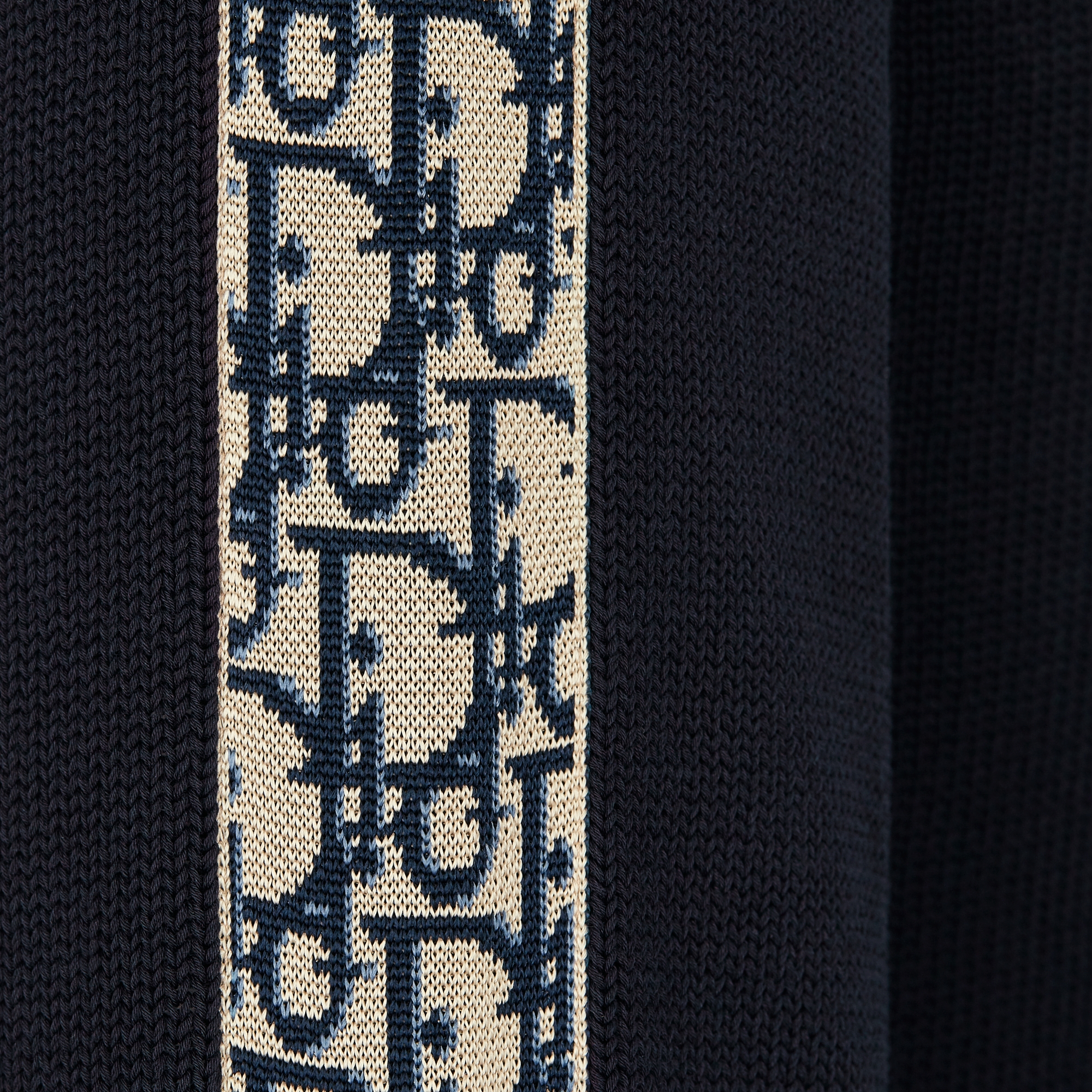 Trui met Dior Oblique-inzetstukken Diepblauwe katoenjersey E09