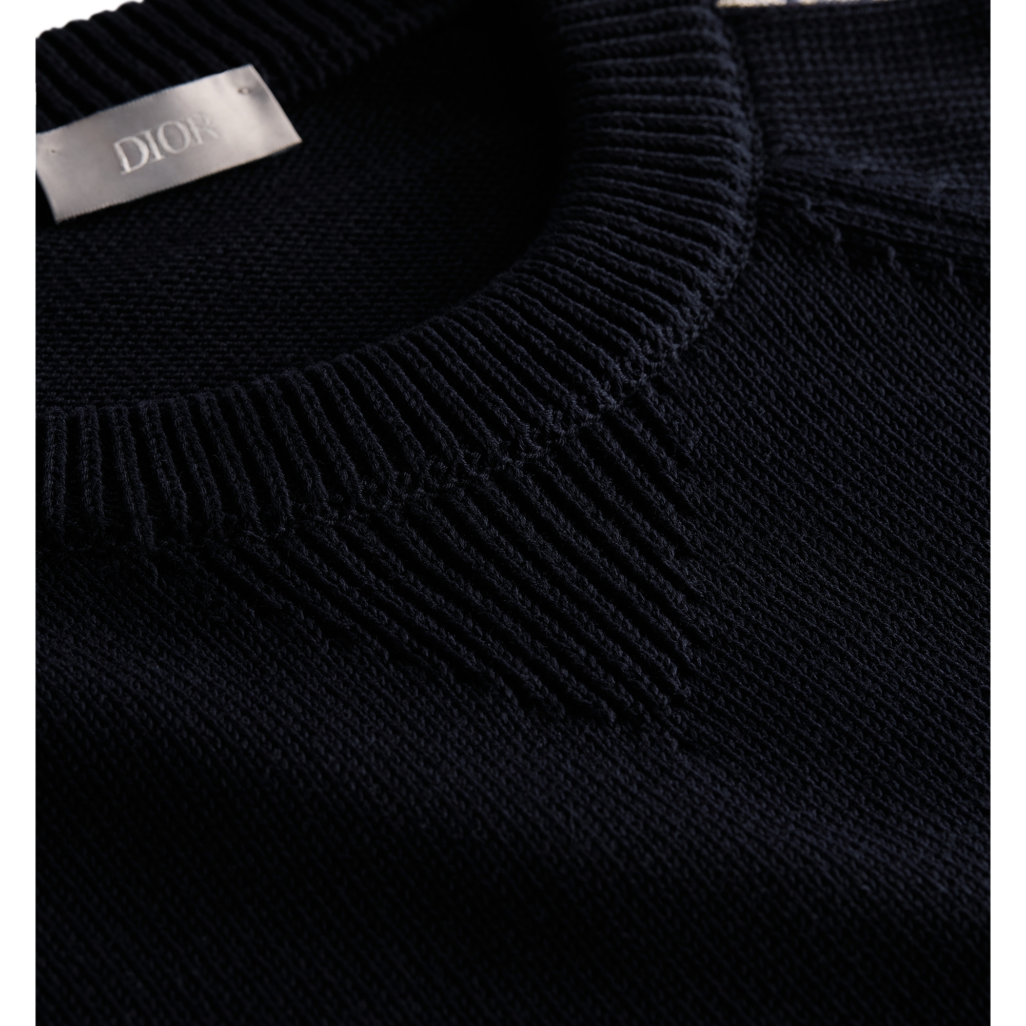 Sweater with Dior Oblique Inserts Deep Blue Cotton Jersey E09
