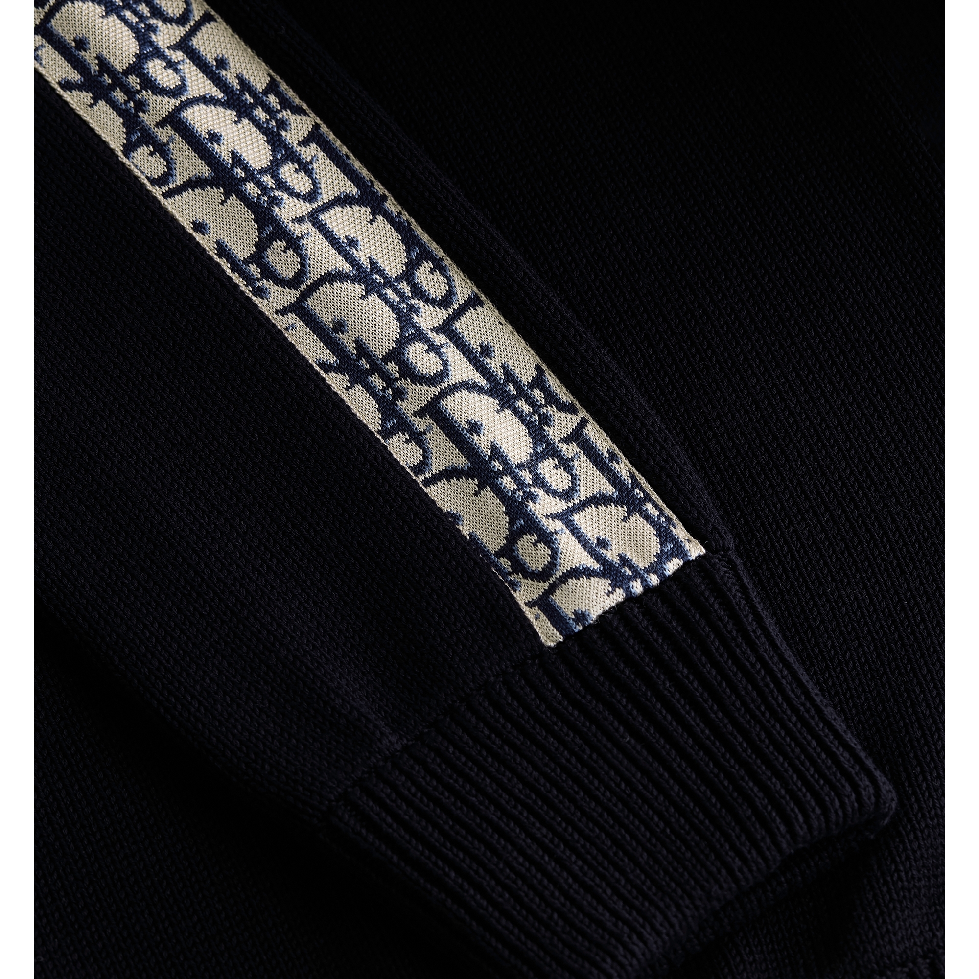 Sweater with Dior Oblique Inserts Deep Blue Cotton Jersey E10