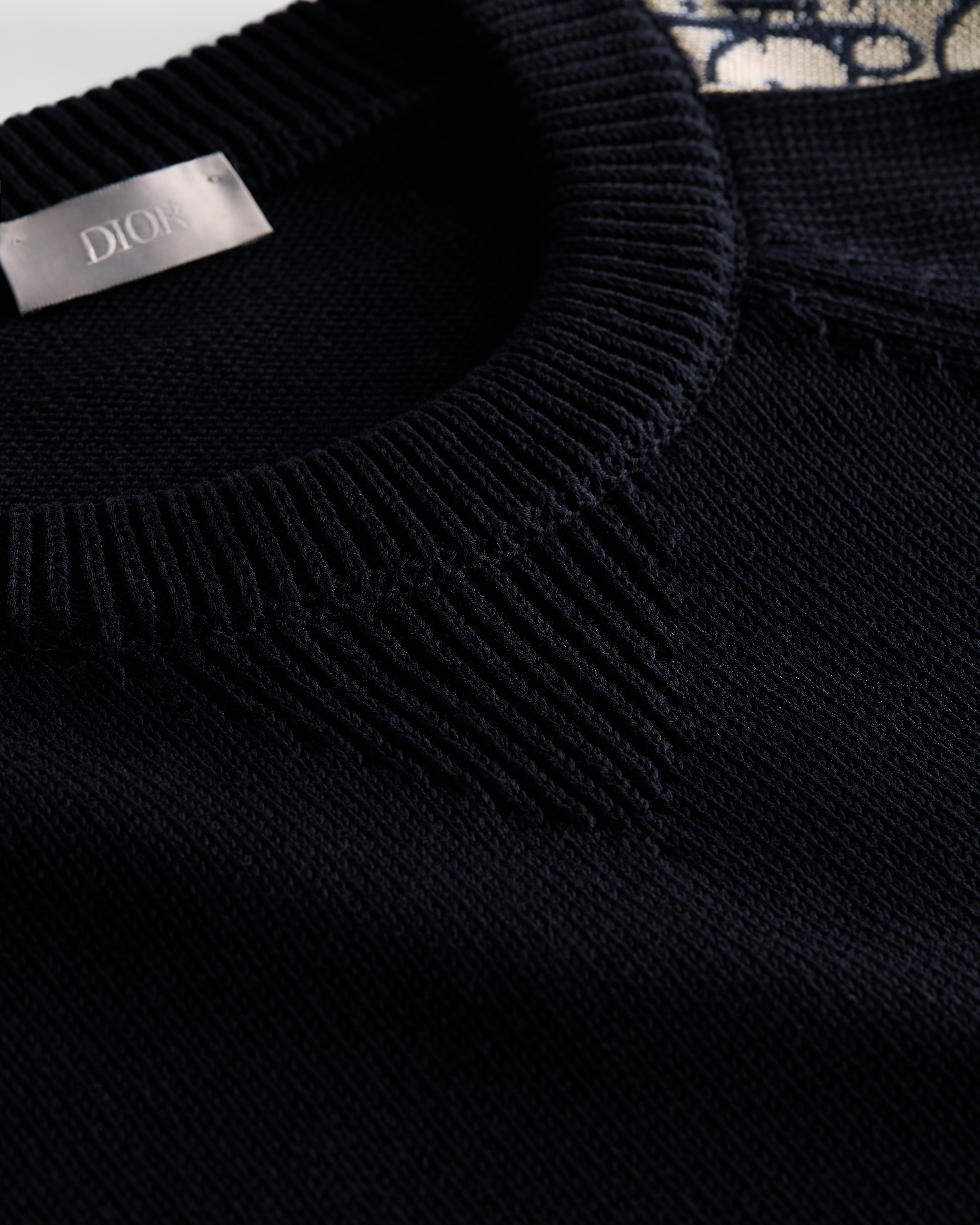 Sweater with Dior Oblique Inserts Deep Blue Cotton Jersey E09