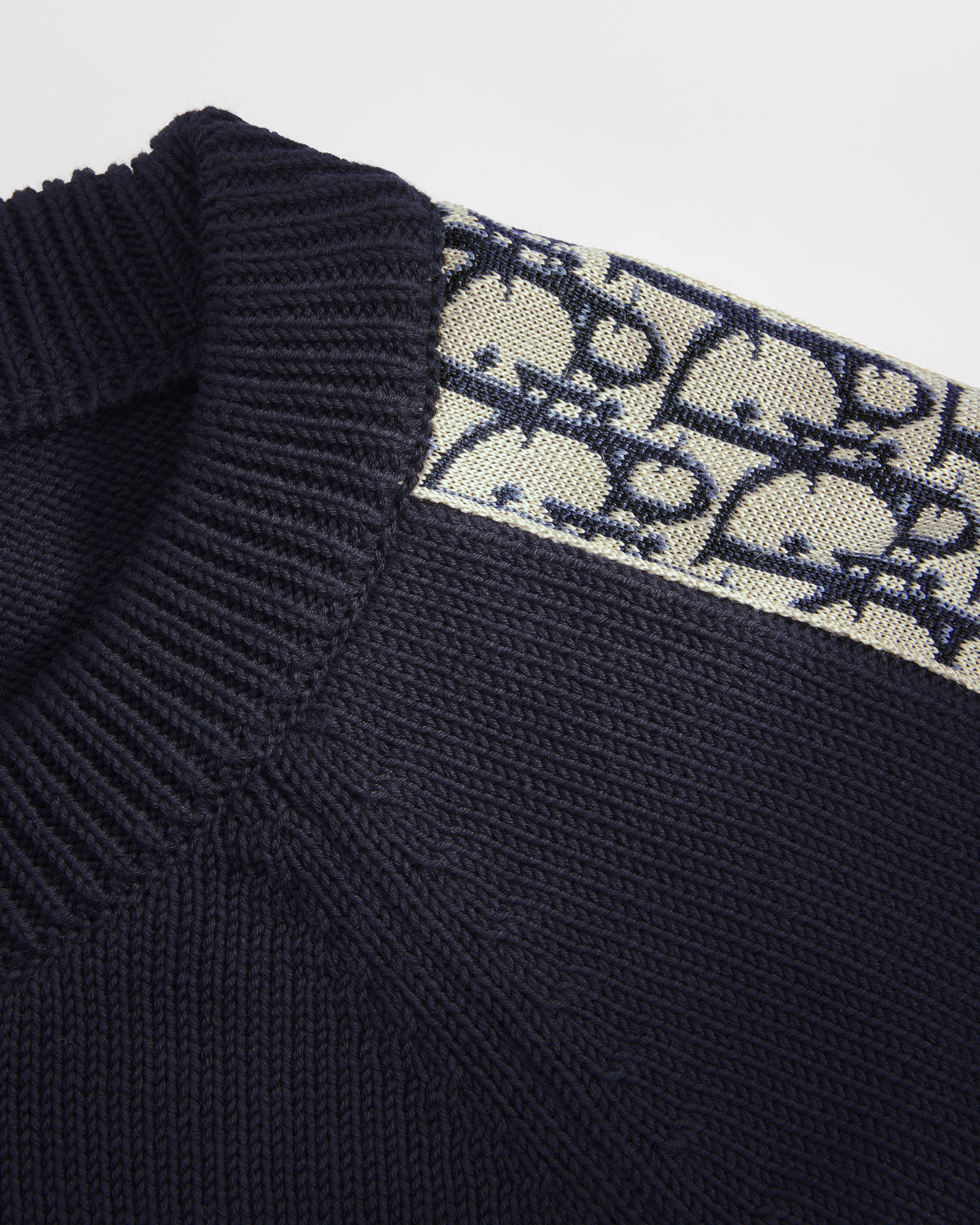 Sweater with Dior Oblique Inserts Deep Blue Cotton Jersey E11