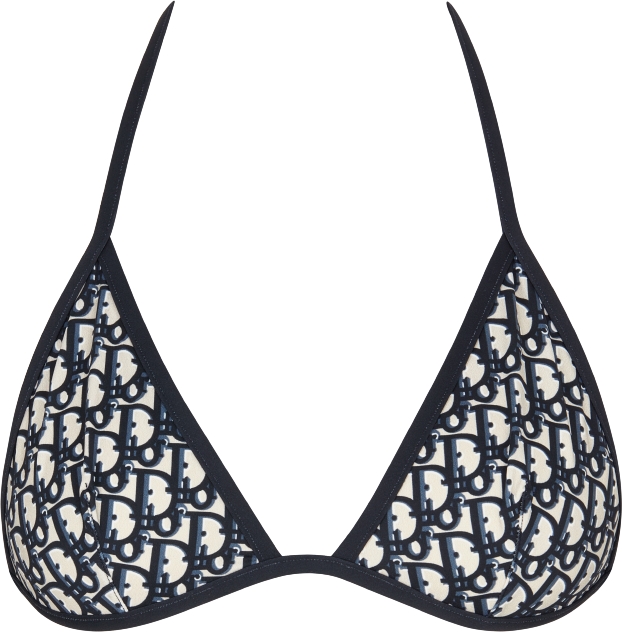 Bikini Top Blue Dior Oblique Technical Fabric | DIOR