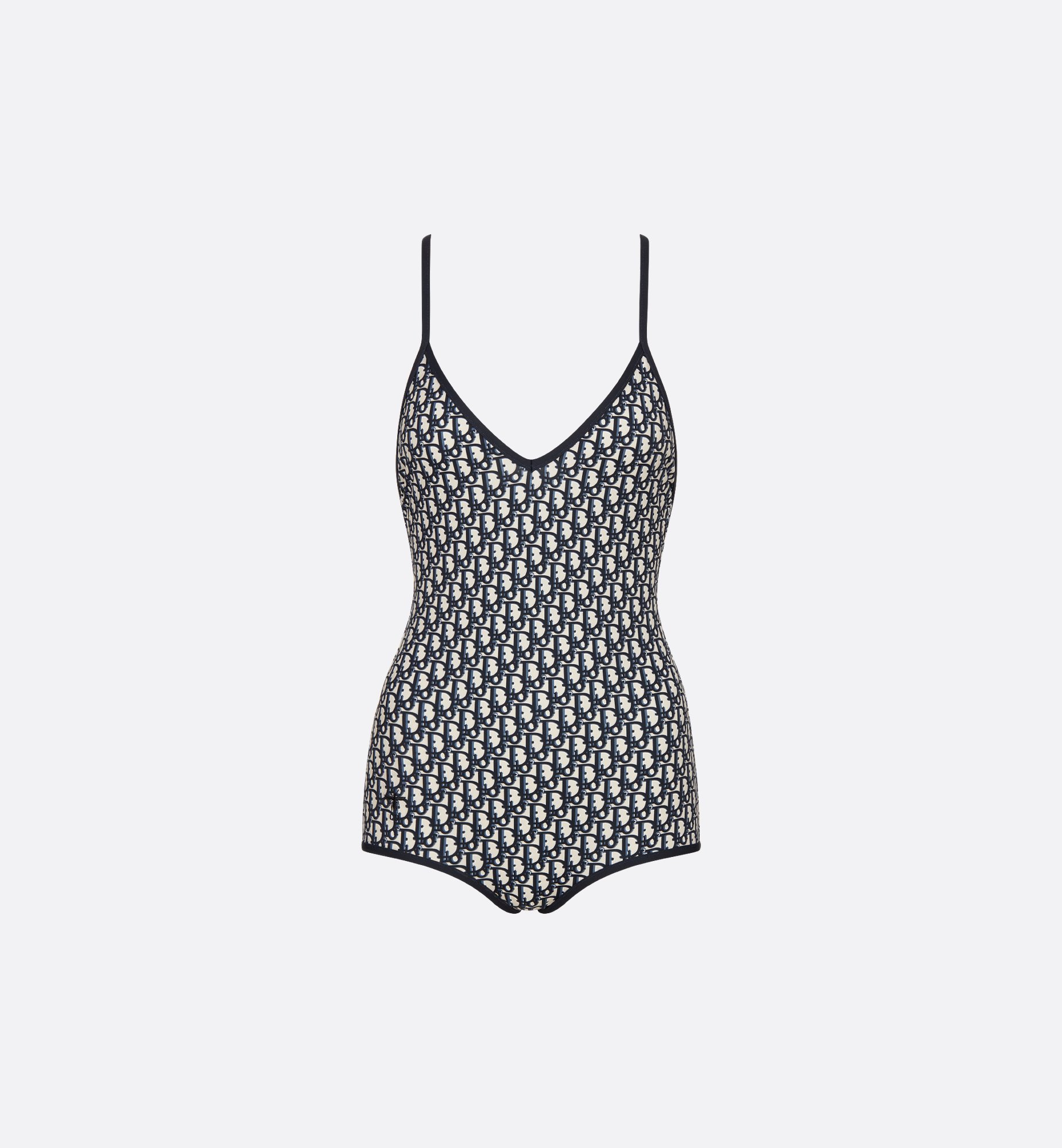 One-Piece Swimsuit Blue Dior Oblique Technical Fabric | DIOR One-Piece Swimsuit Blue Dior Oblique Technical Fabric | DIOR