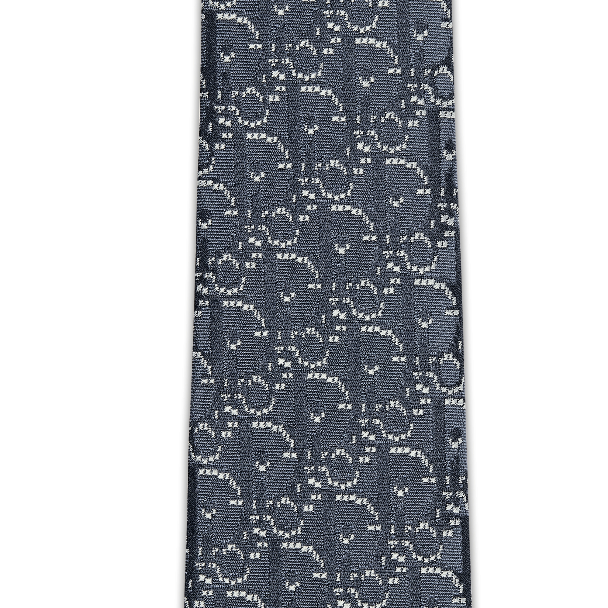 Cravate Dior Oblique Pixel Soie bleue, bleu marine et blanche E10