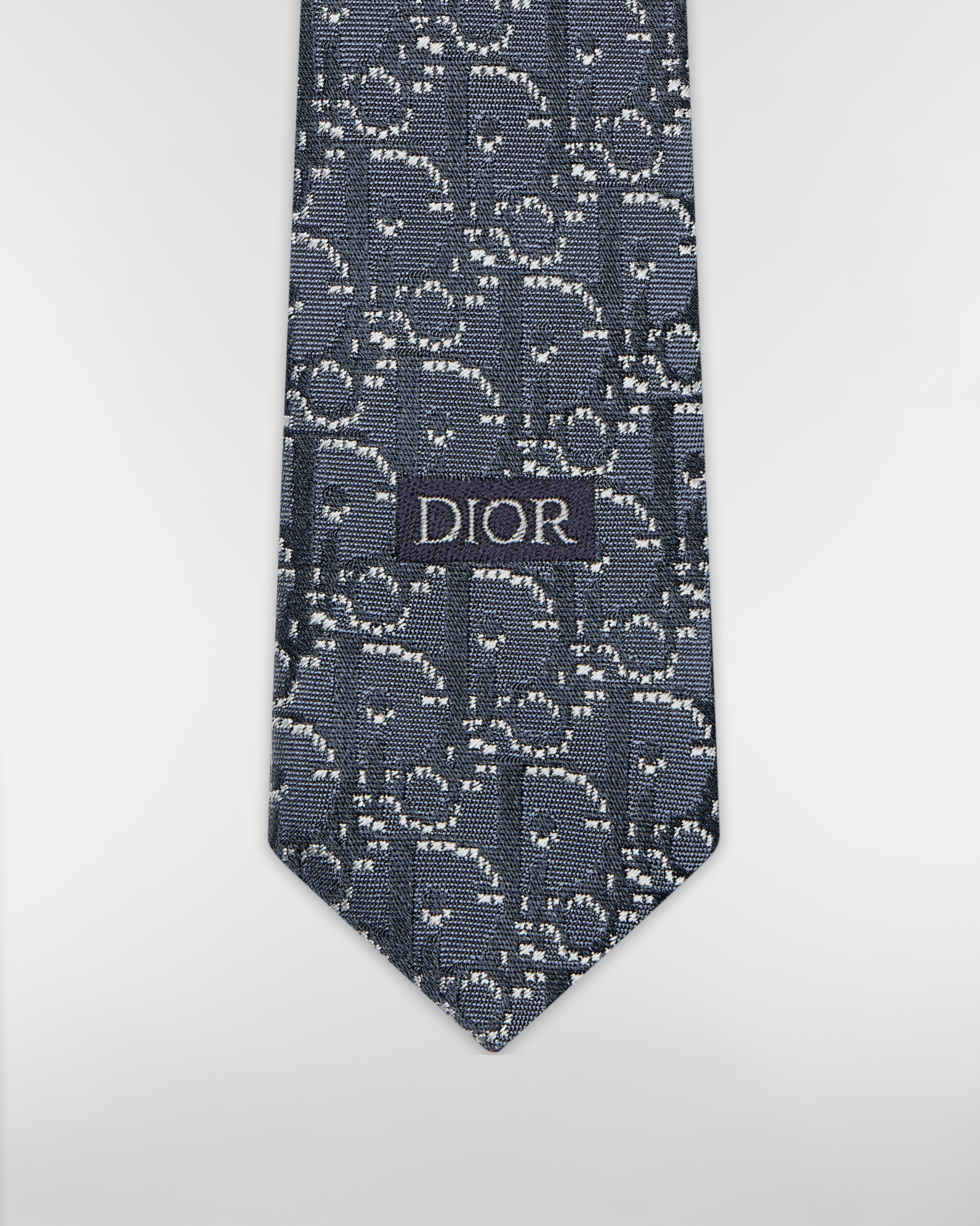 Dior Oblique Pixel Tie Blue, Navy Blue and White Silk E09