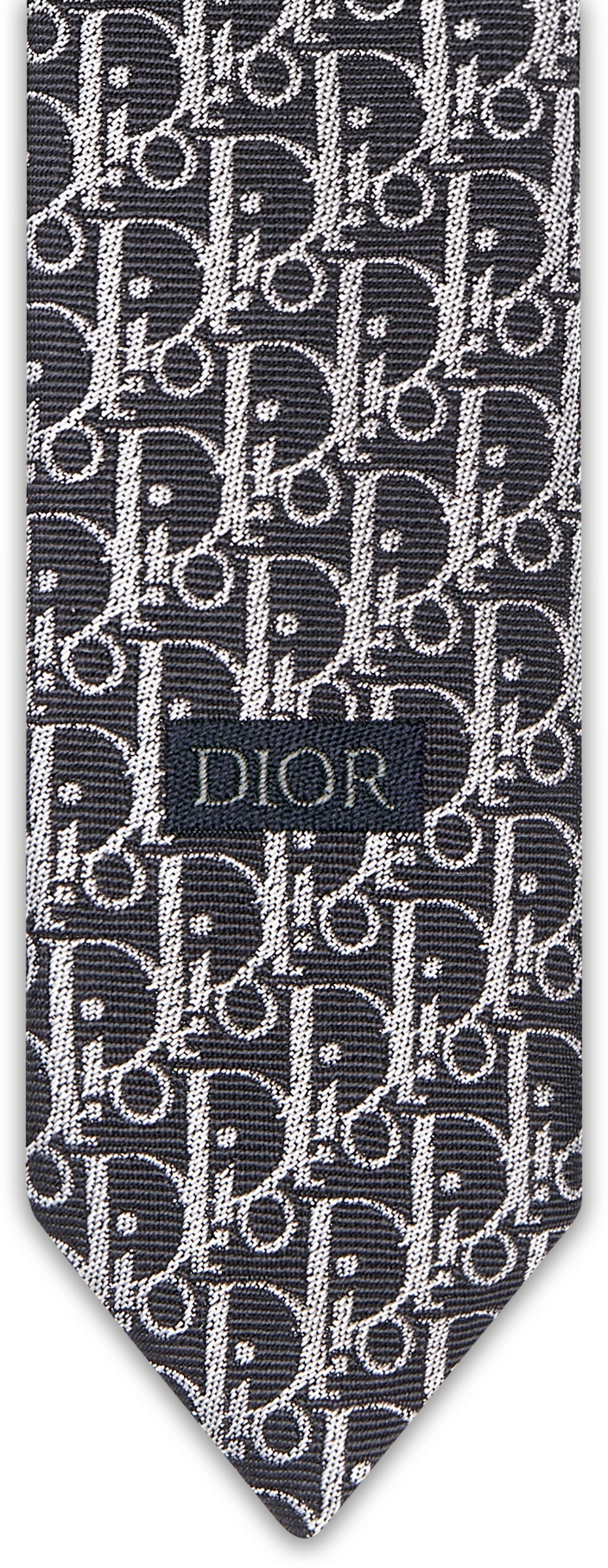 DIOR Striped Dior Oblique Tie Black White And Gray Silk Men